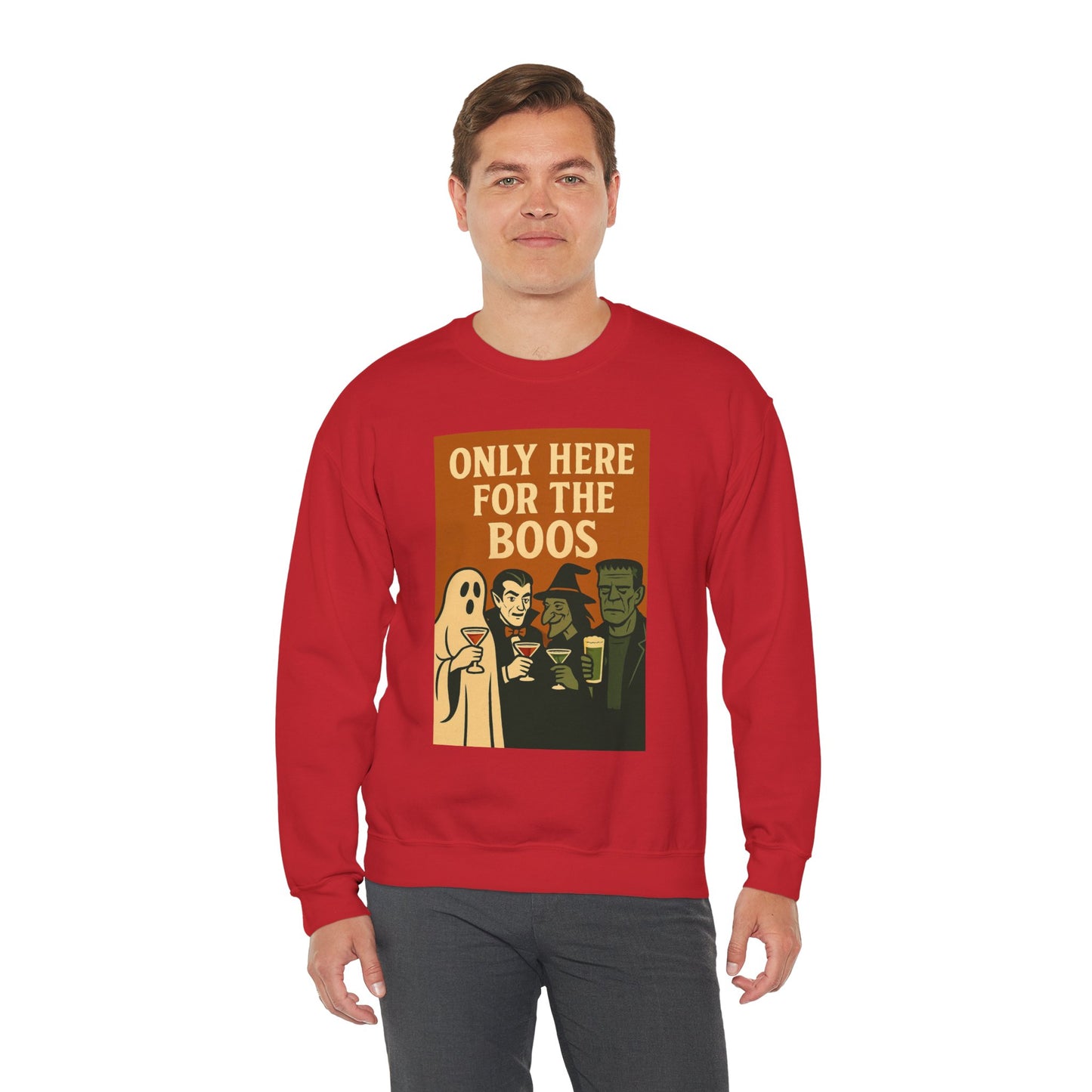 Adult's Unisex Only Here For The Boos Sweatshirt Crewneck