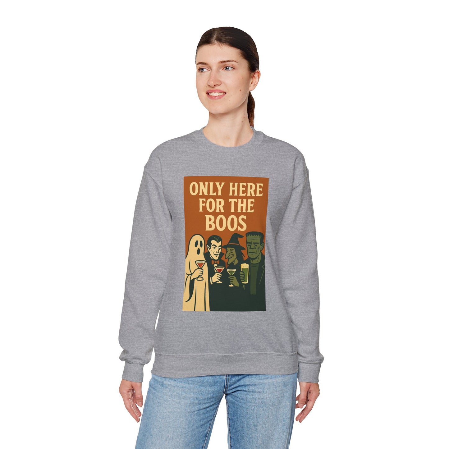 Adult's Unisex Only Here For The Boos Sweatshirt Crewneck