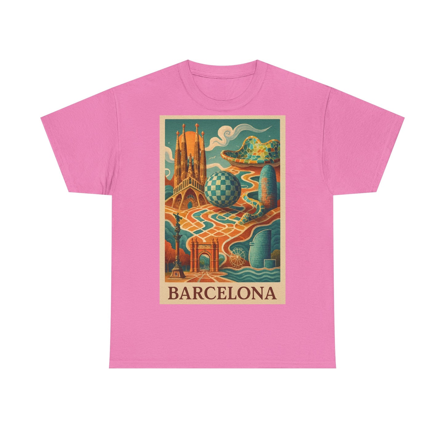 Adult Unisex Vintage Surreal Barcelona Graphic Tee