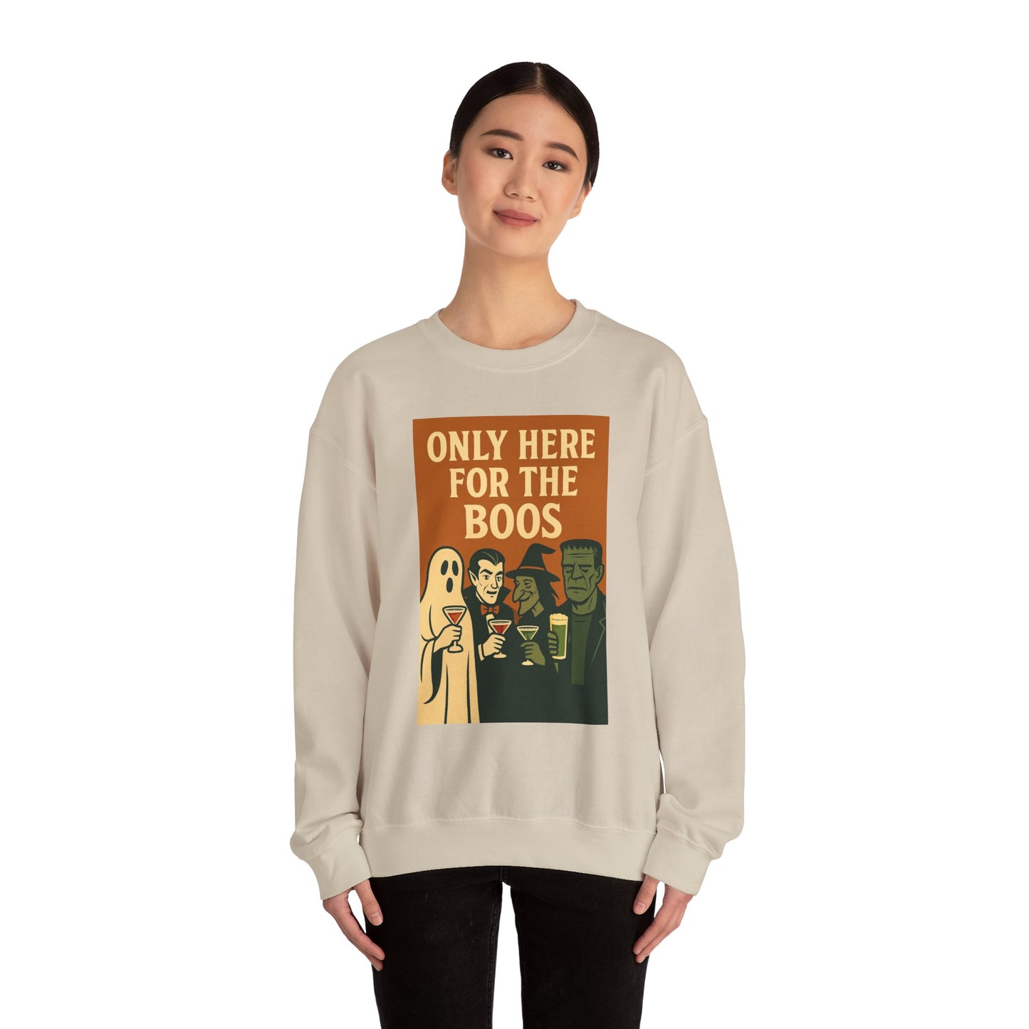 Adult's Unisex Only Here For The Boos Sweatshirt Crewneck