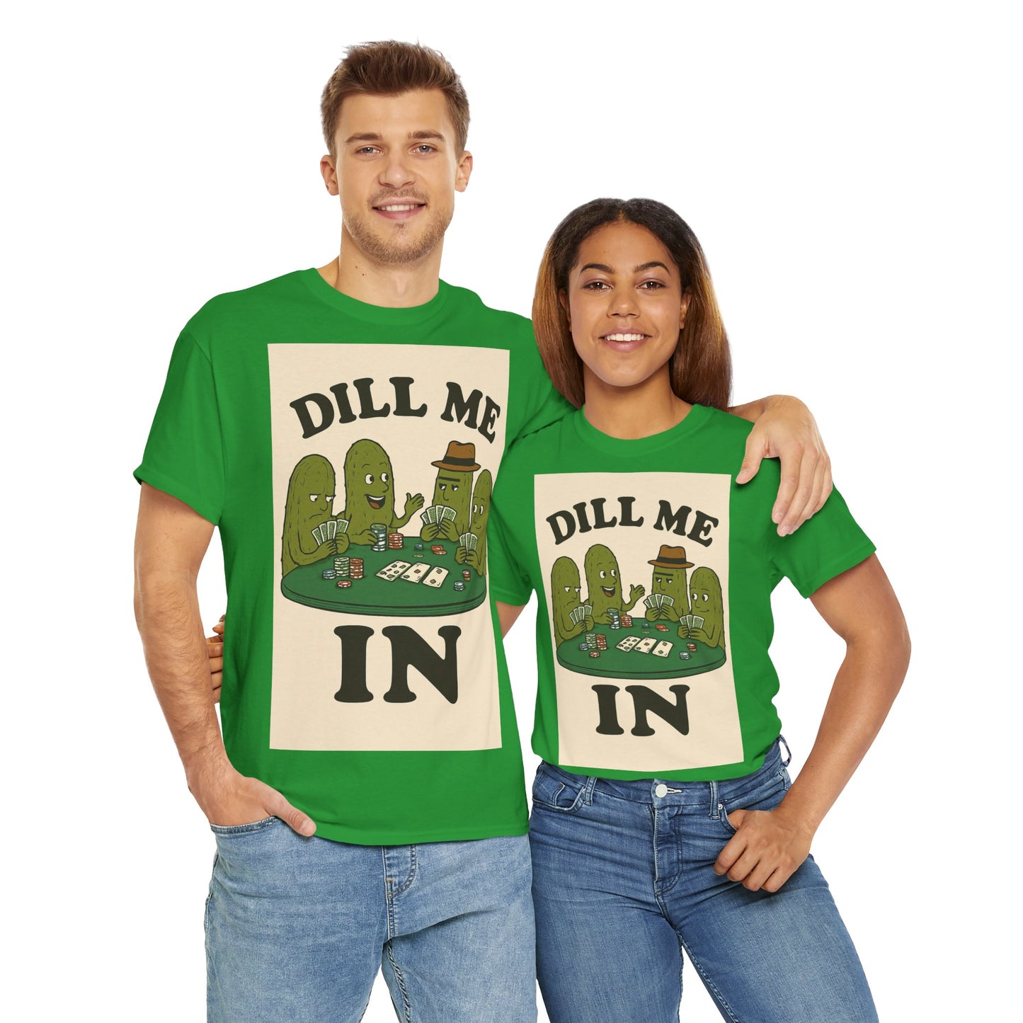 Dills Playing Poker Adult Unisex Tee