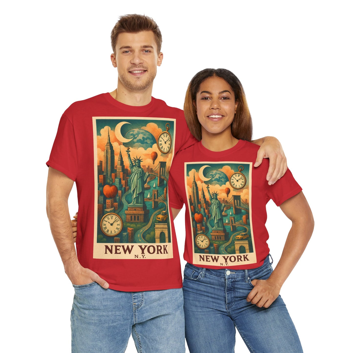 Adult Unisex Surreal Vintage New York Skyline Tee