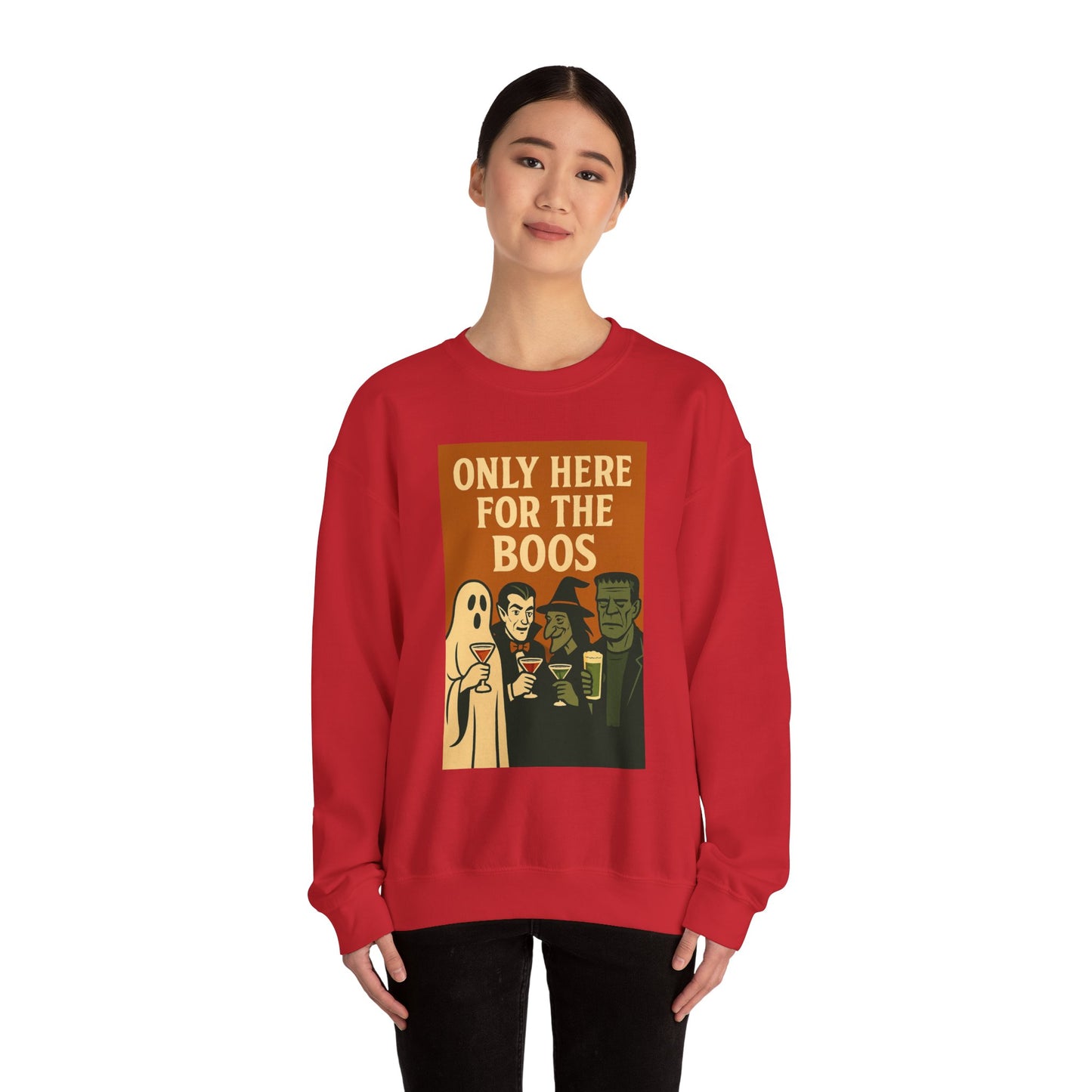 Adult's Unisex Only Here For The Boos Sweatshirt Crewneck