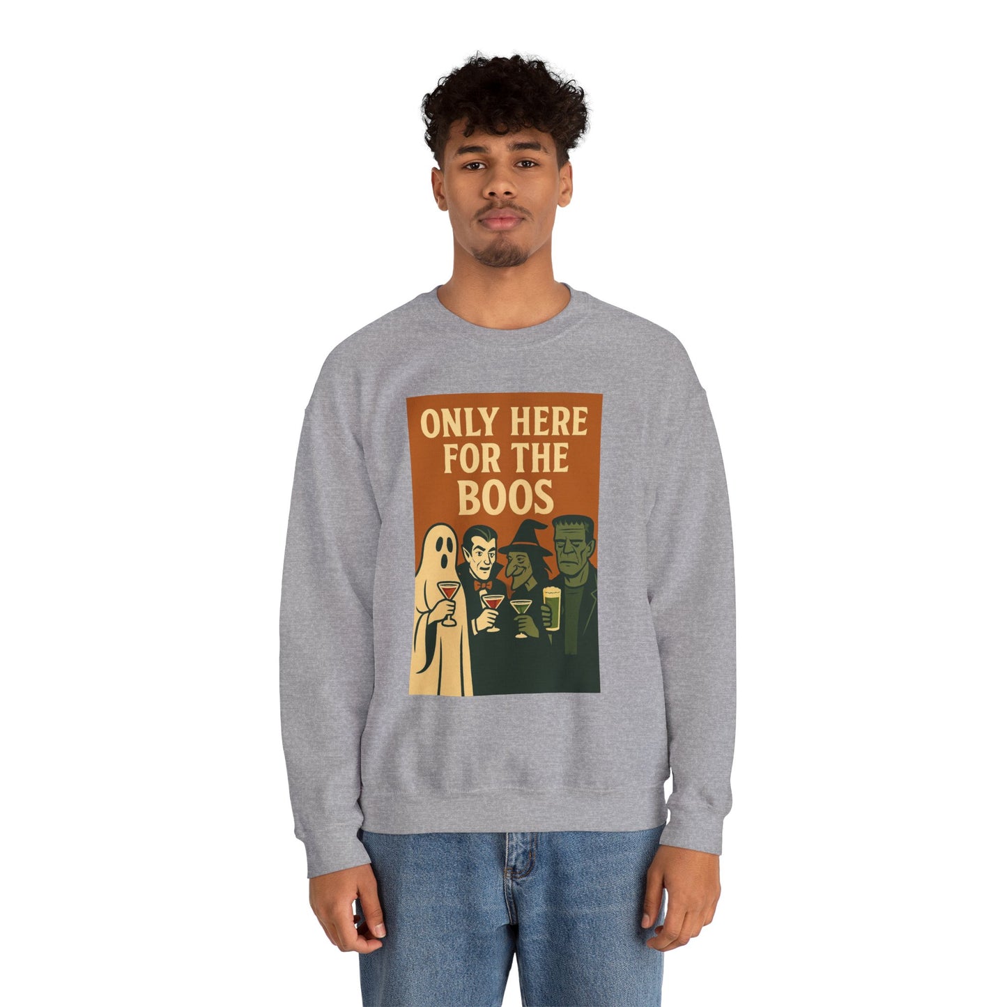 Adult's Unisex Only Here For The Boos Sweatshirt Crewneck
