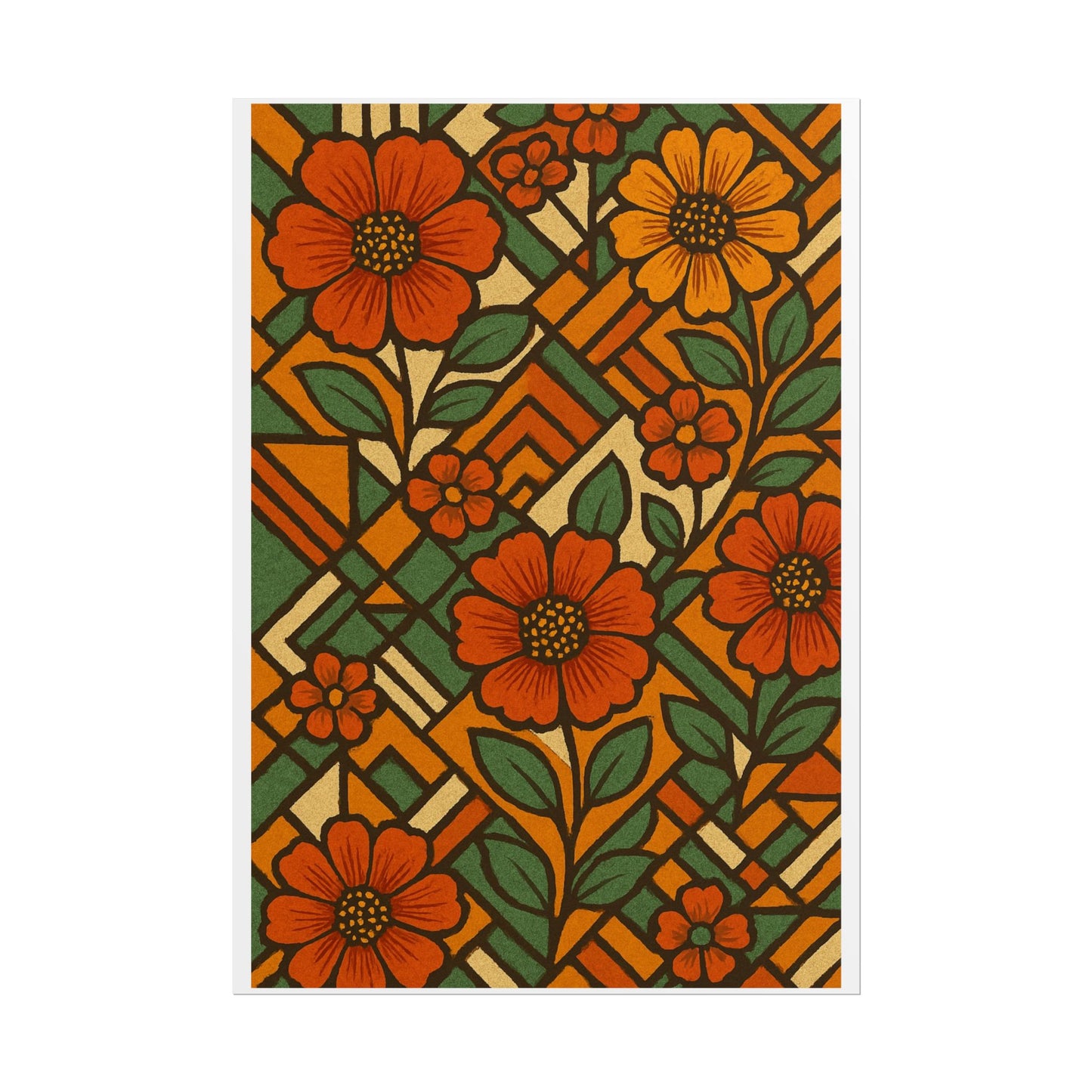 Geometrical Floral Print - Perfect For Home