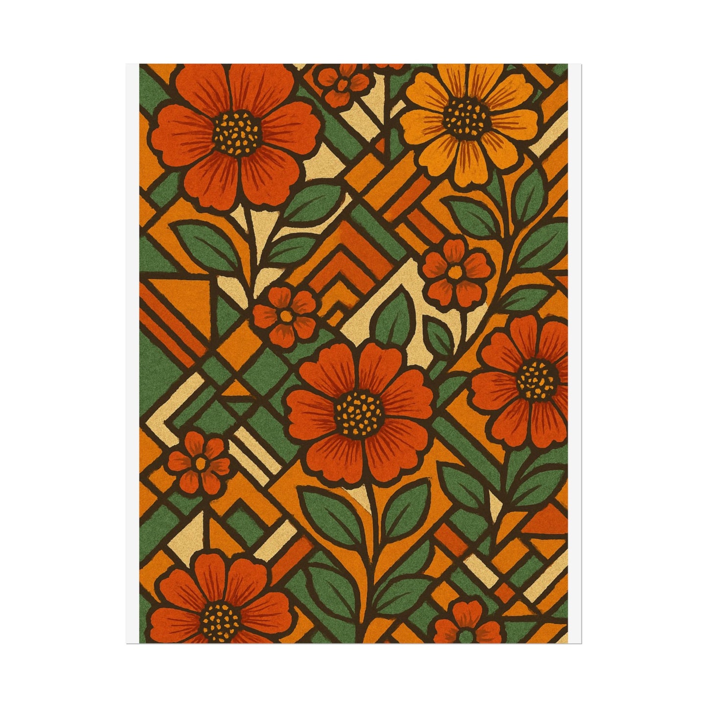 Geometrical Floral Print - Perfect For Home