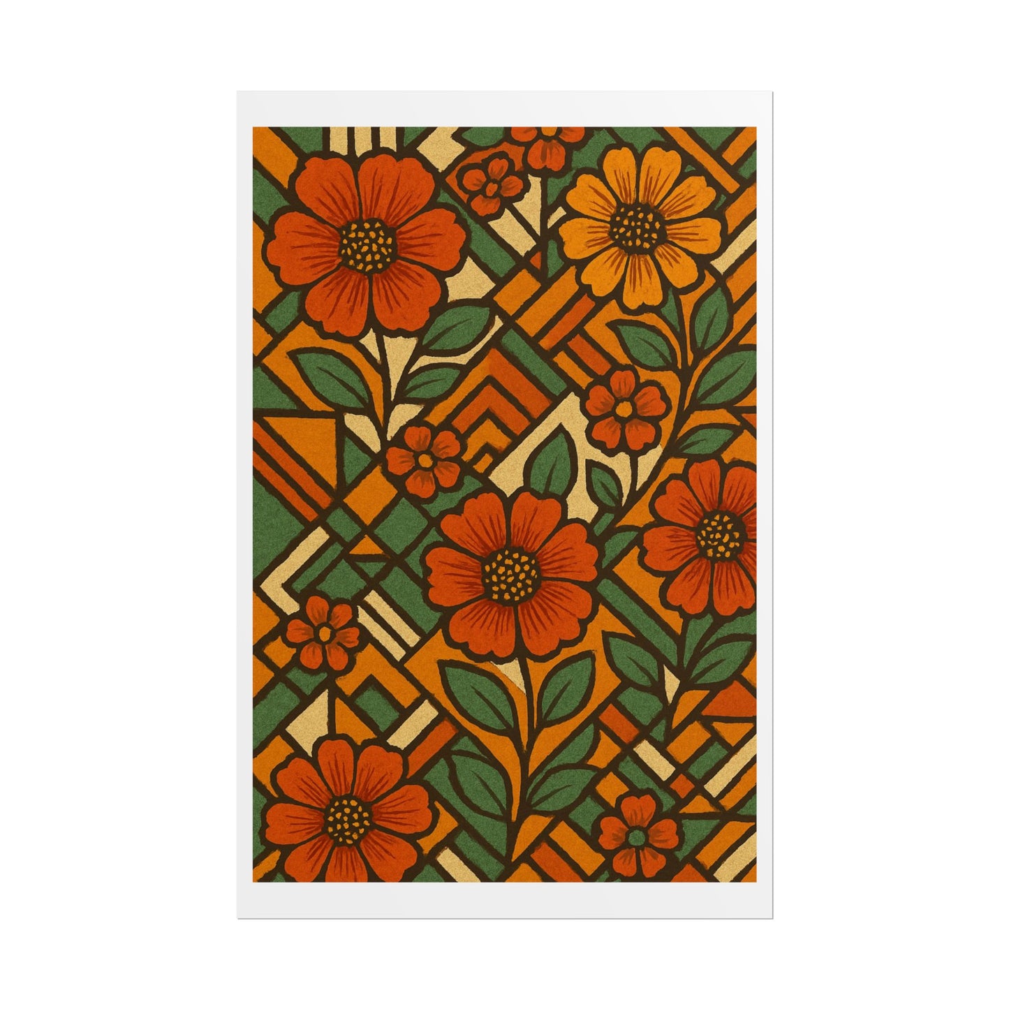 Geometrical Floral Print - Perfect For Home