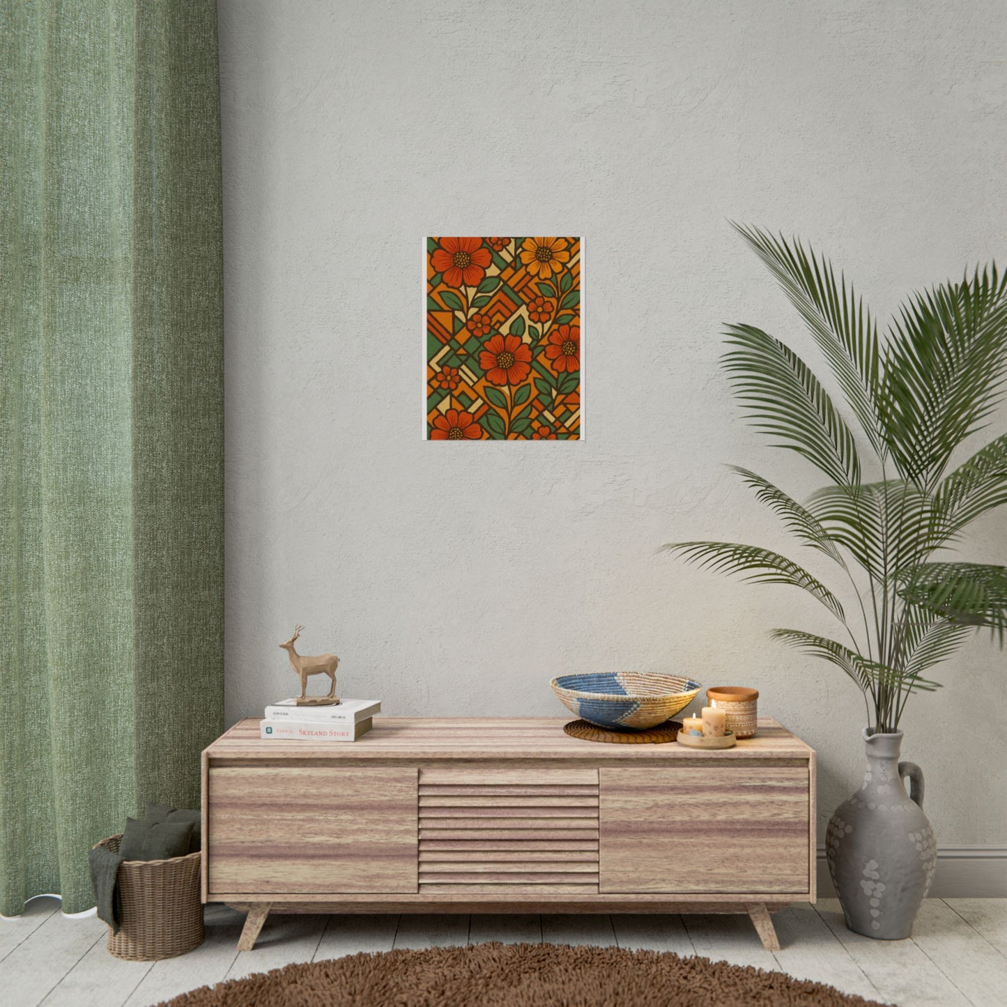 Geometrical Floral Print - Perfect For Home