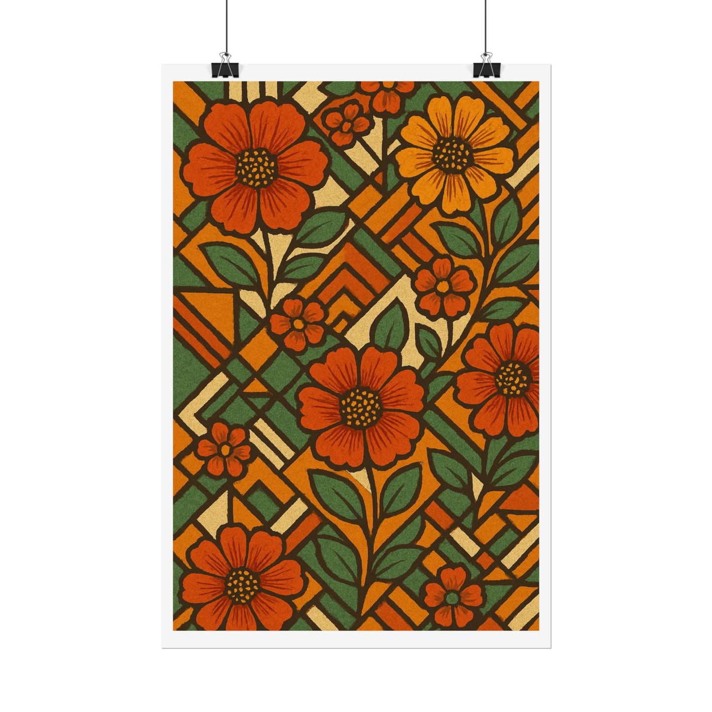 Geometrical Floral Print - Perfect For Home