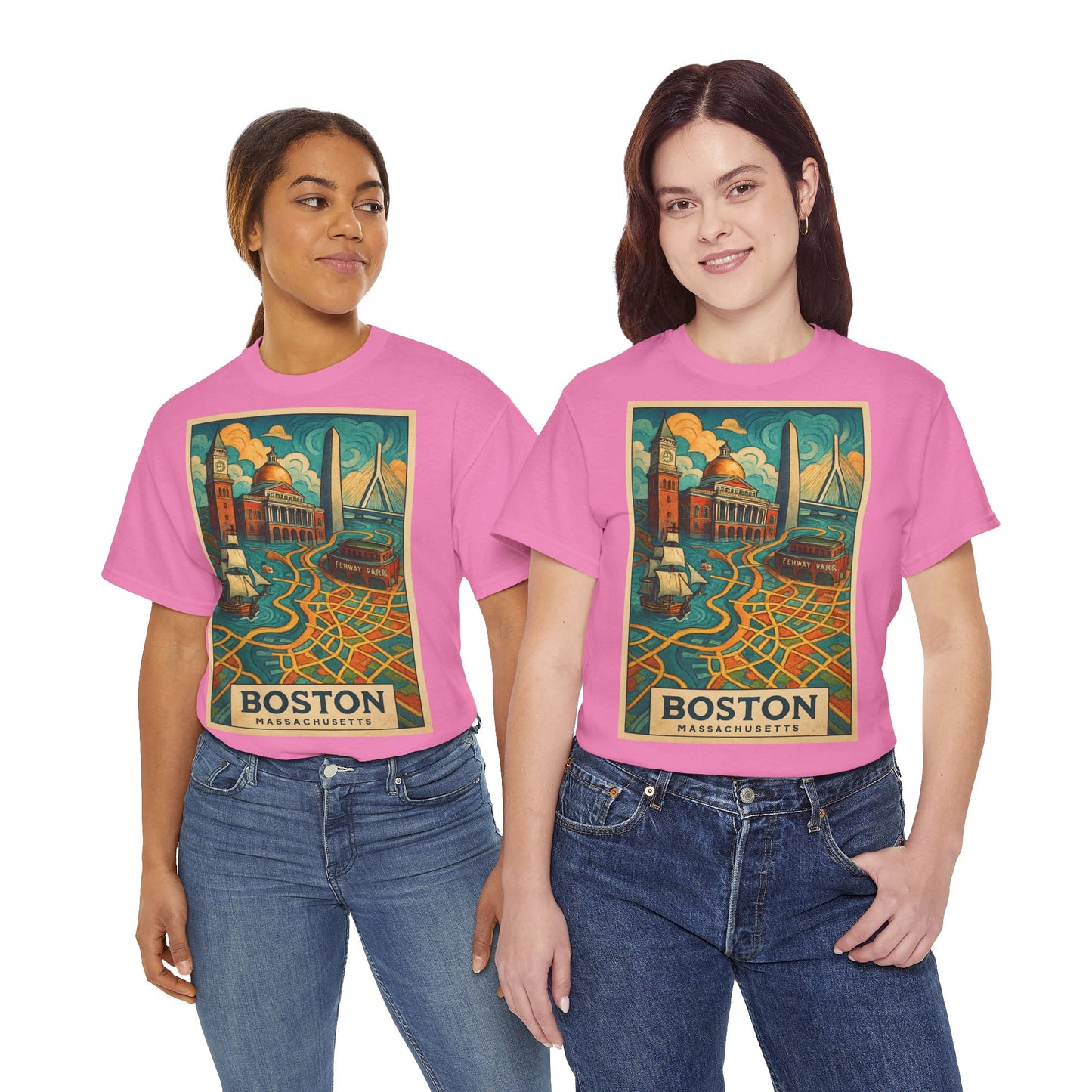 Adult Unisex Boston Surreal Travel Art Tee