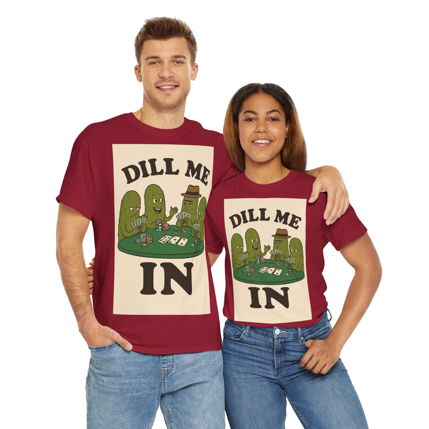 Dills Playing Poker Adult Unisex Tee