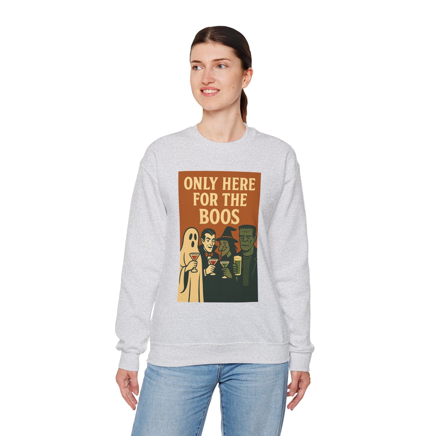 Adult's Unisex Only Here For The Boos Sweatshirt Crewneck