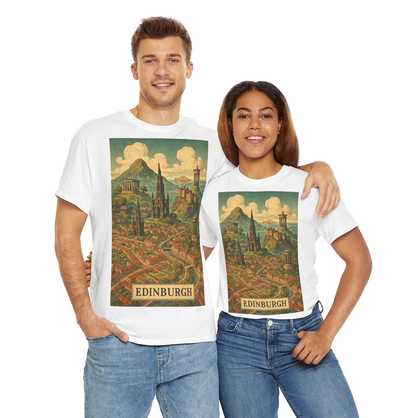 Adult Unisex Surreal Edinburgh Scenic Vintage Tee