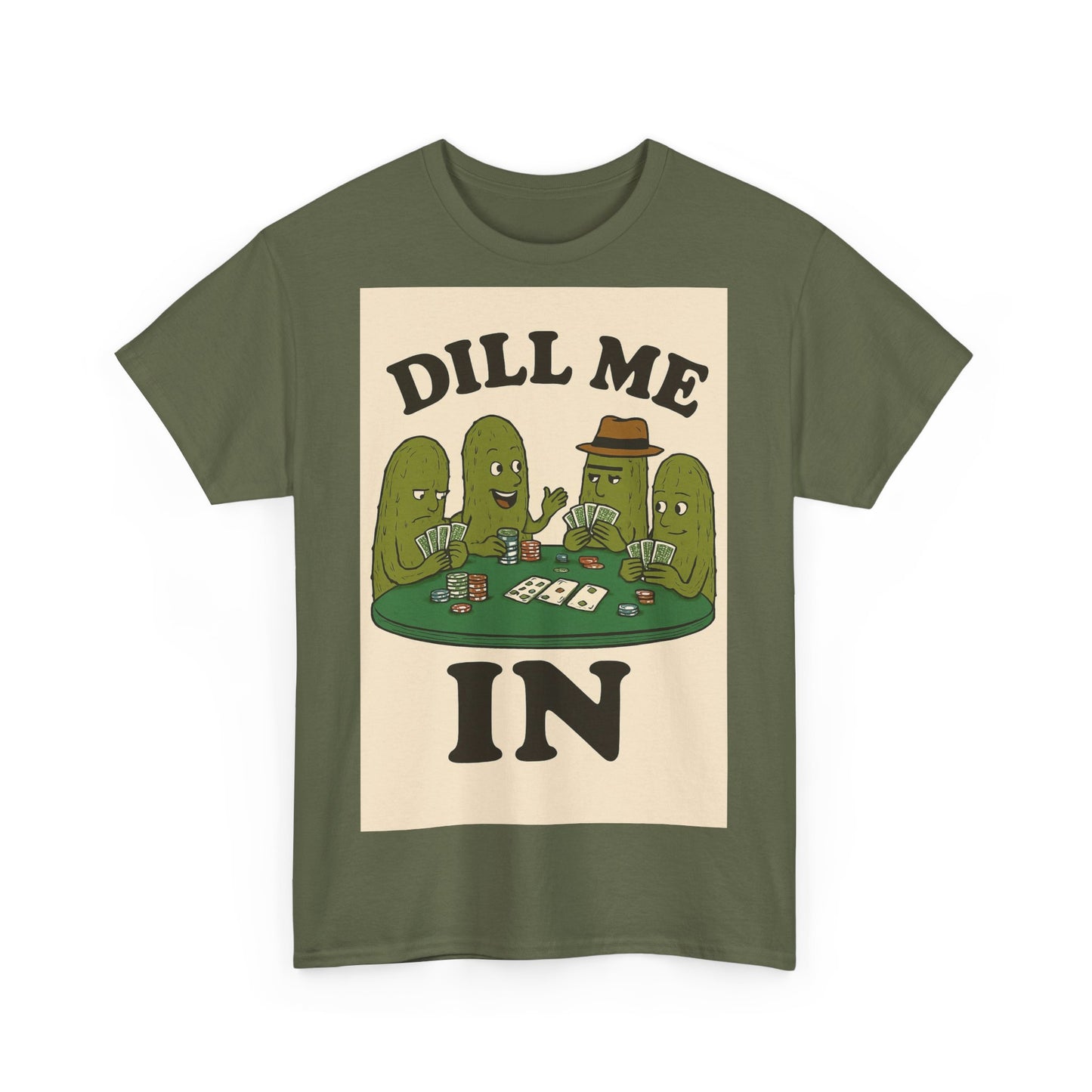 Dills Playing Poker Adult Unisex Tee