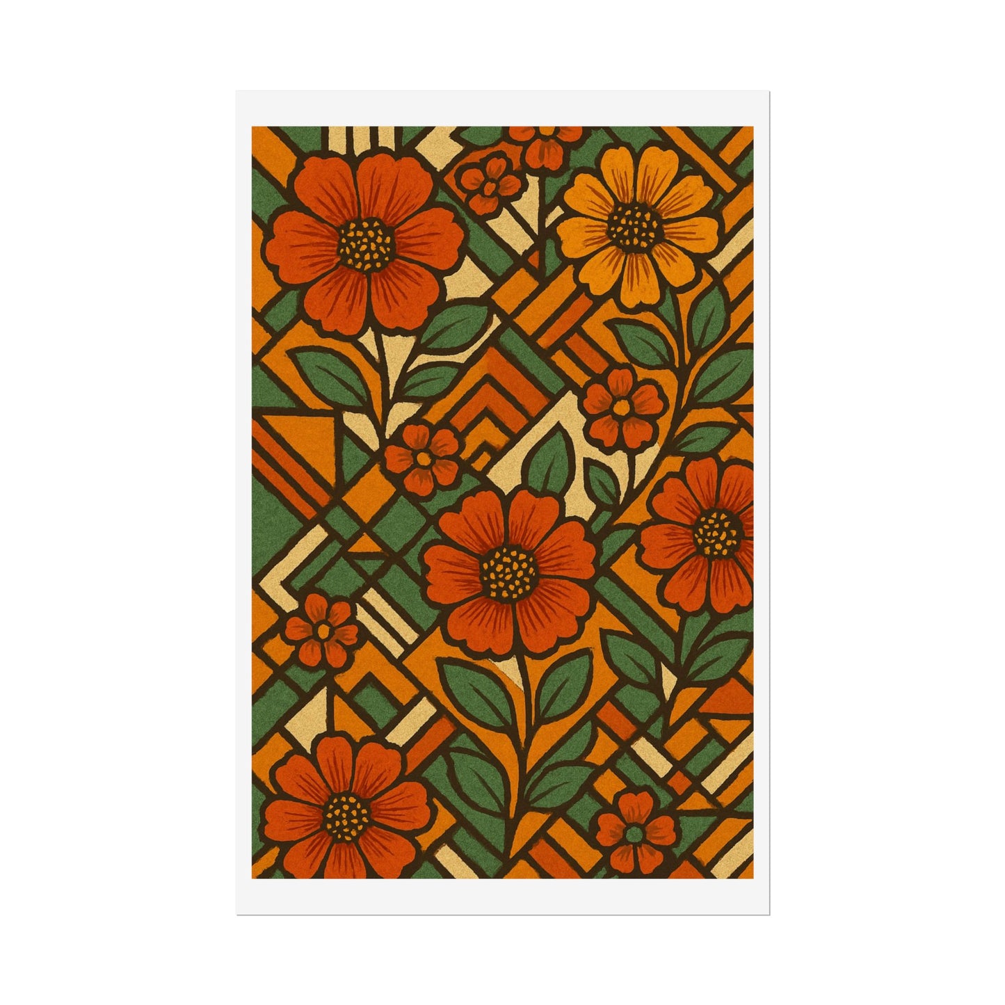 Geometrical Floral Print - Perfect For Home
