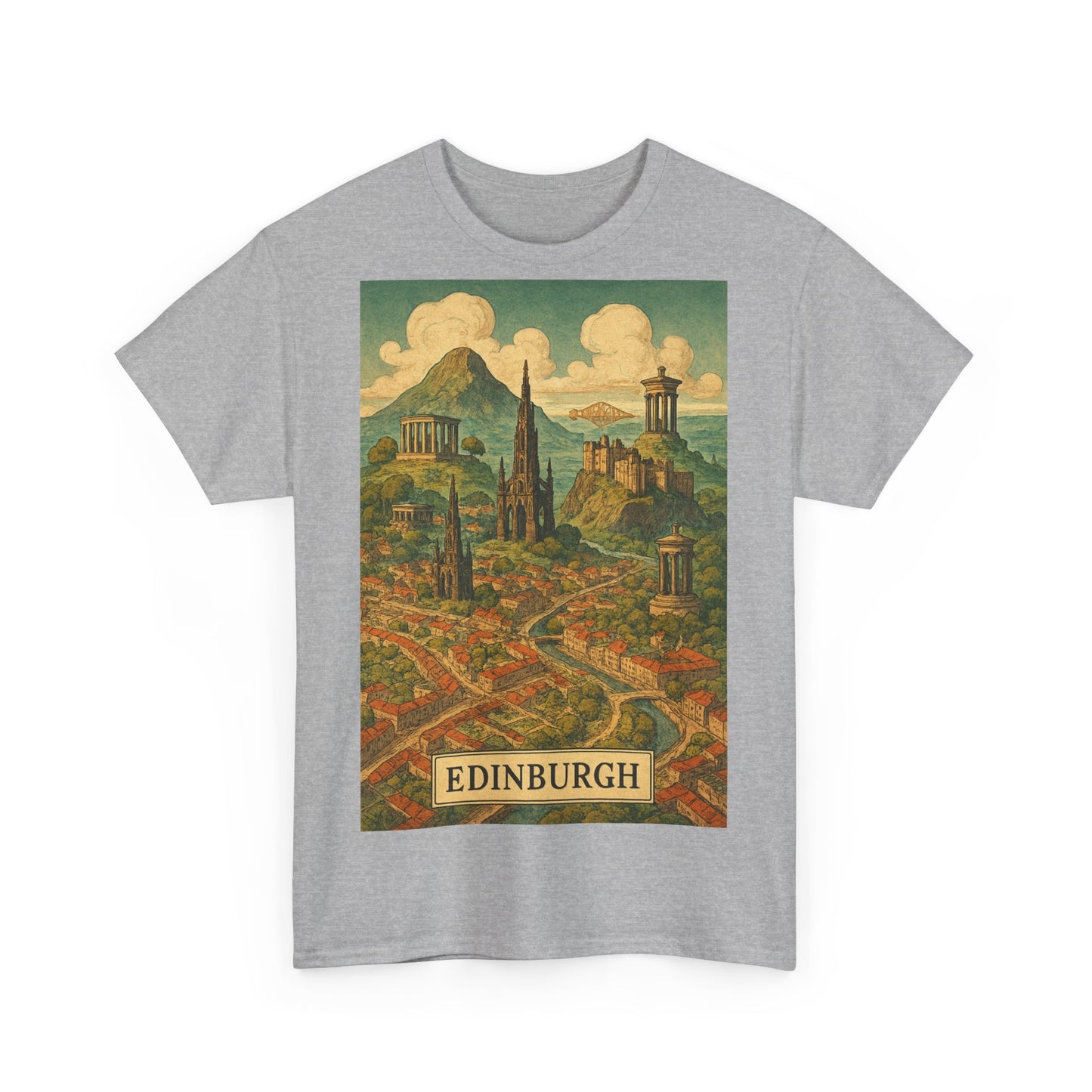 Adult Unisex Surreal Edinburgh Scenic Vintage Tee