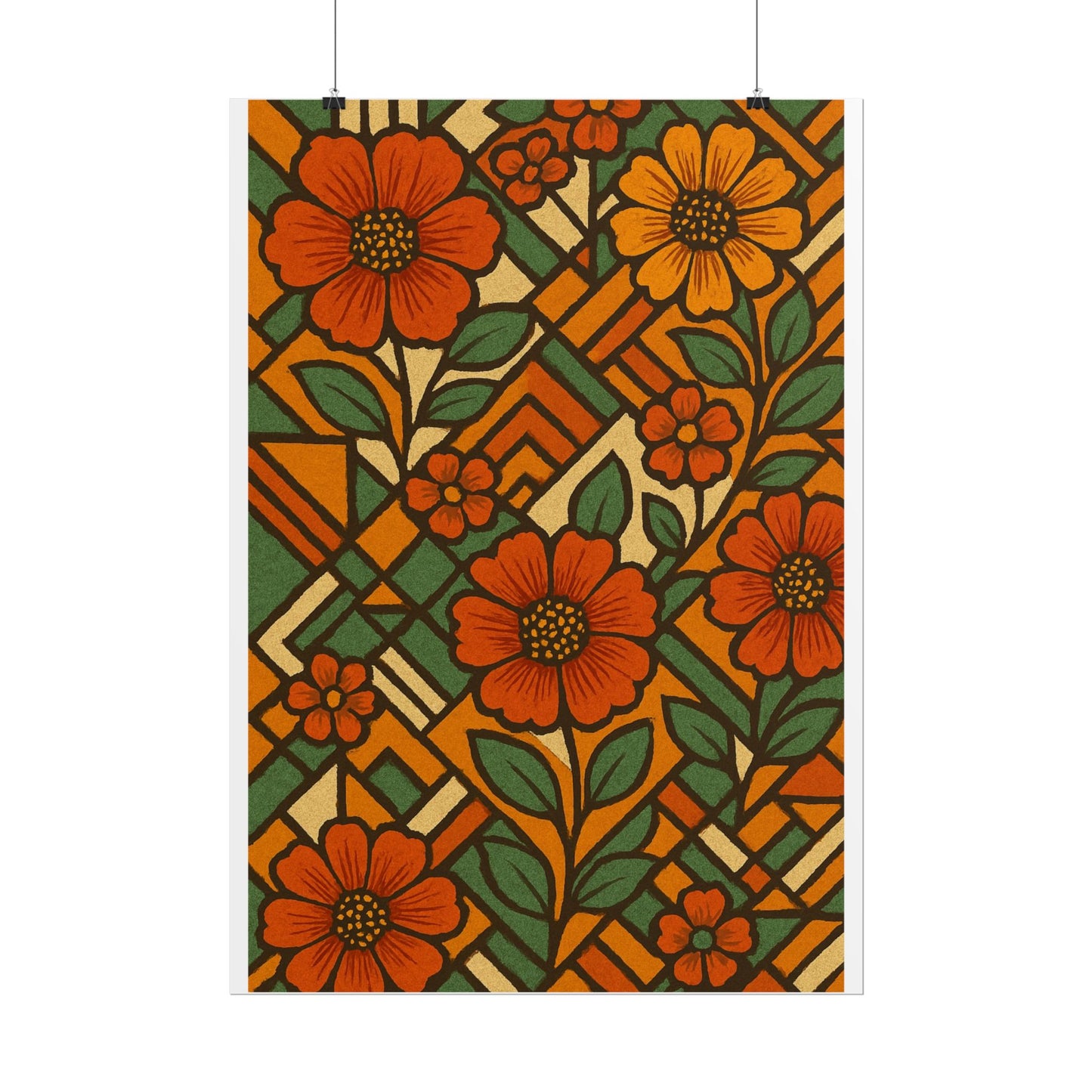Geometrical Floral Print - Perfect For Home
