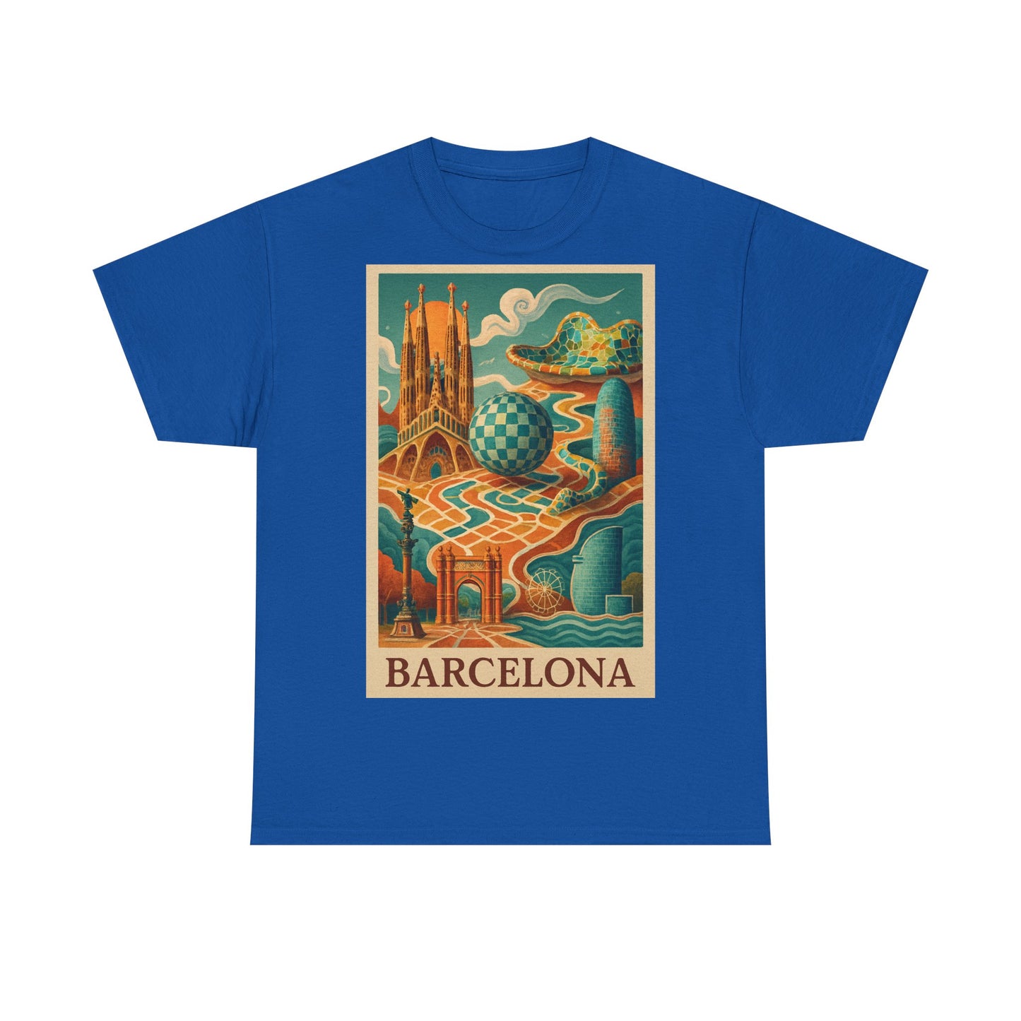Adult Unisex Vintage Surreal Barcelona Graphic Tee