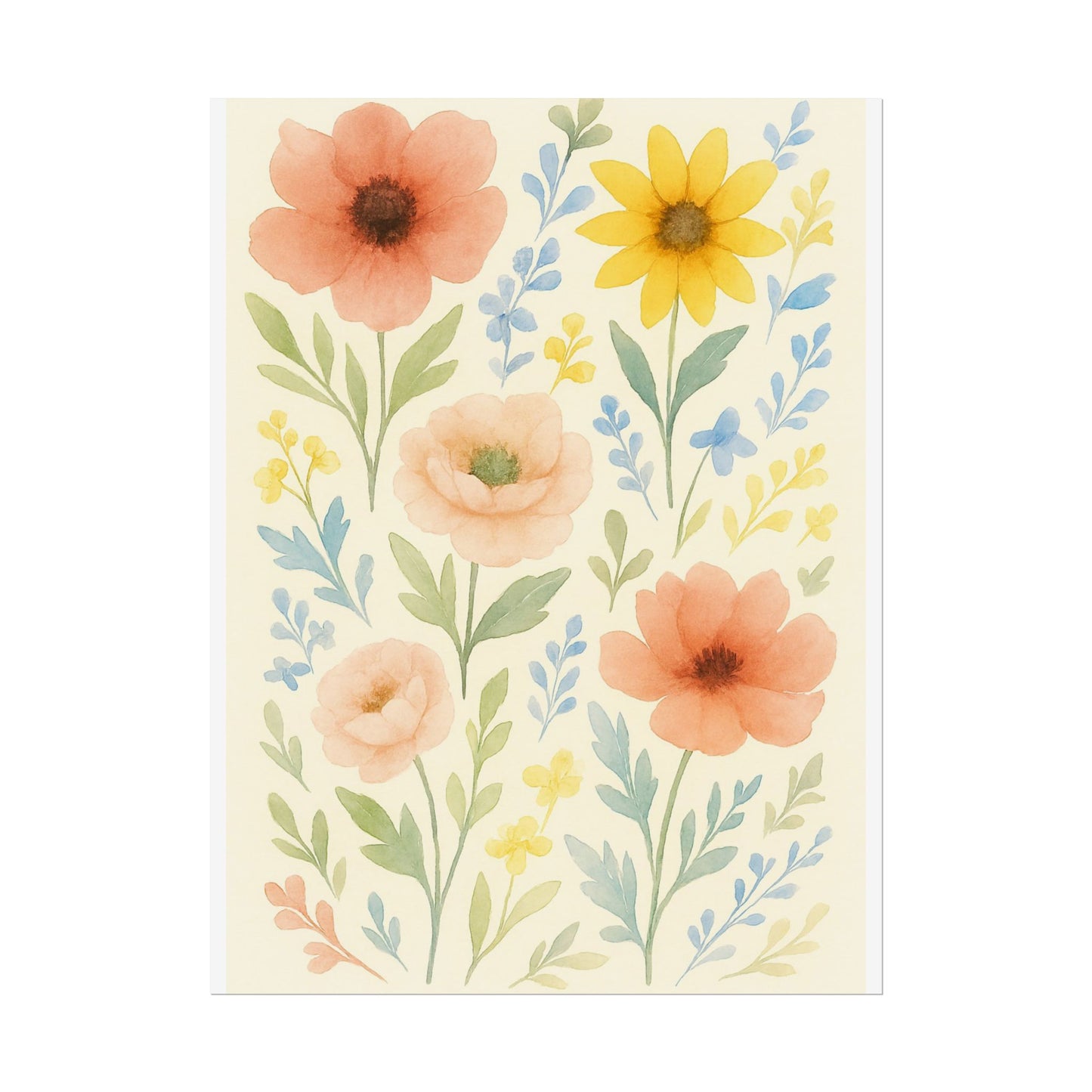 Vintage Watercolour Floral Art