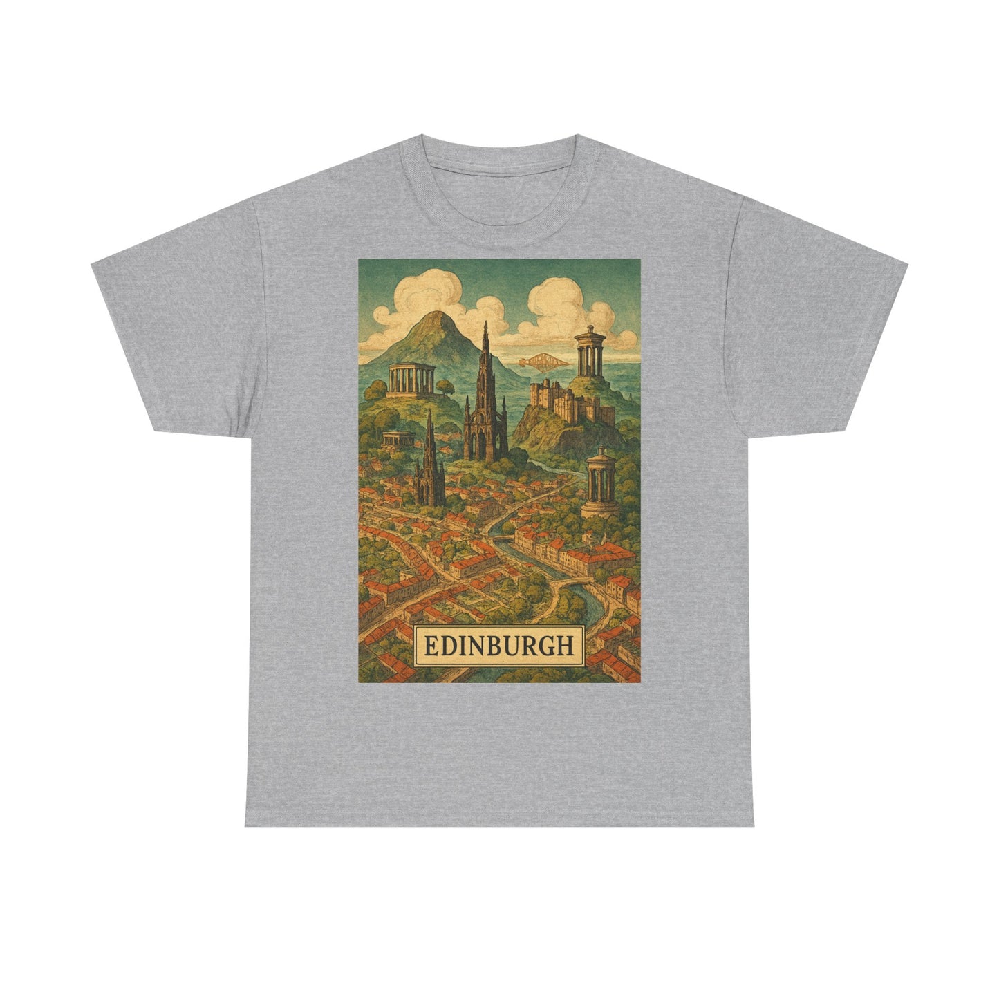 Adult Unisex Surreal Edinburgh Scenic Vintage Tee