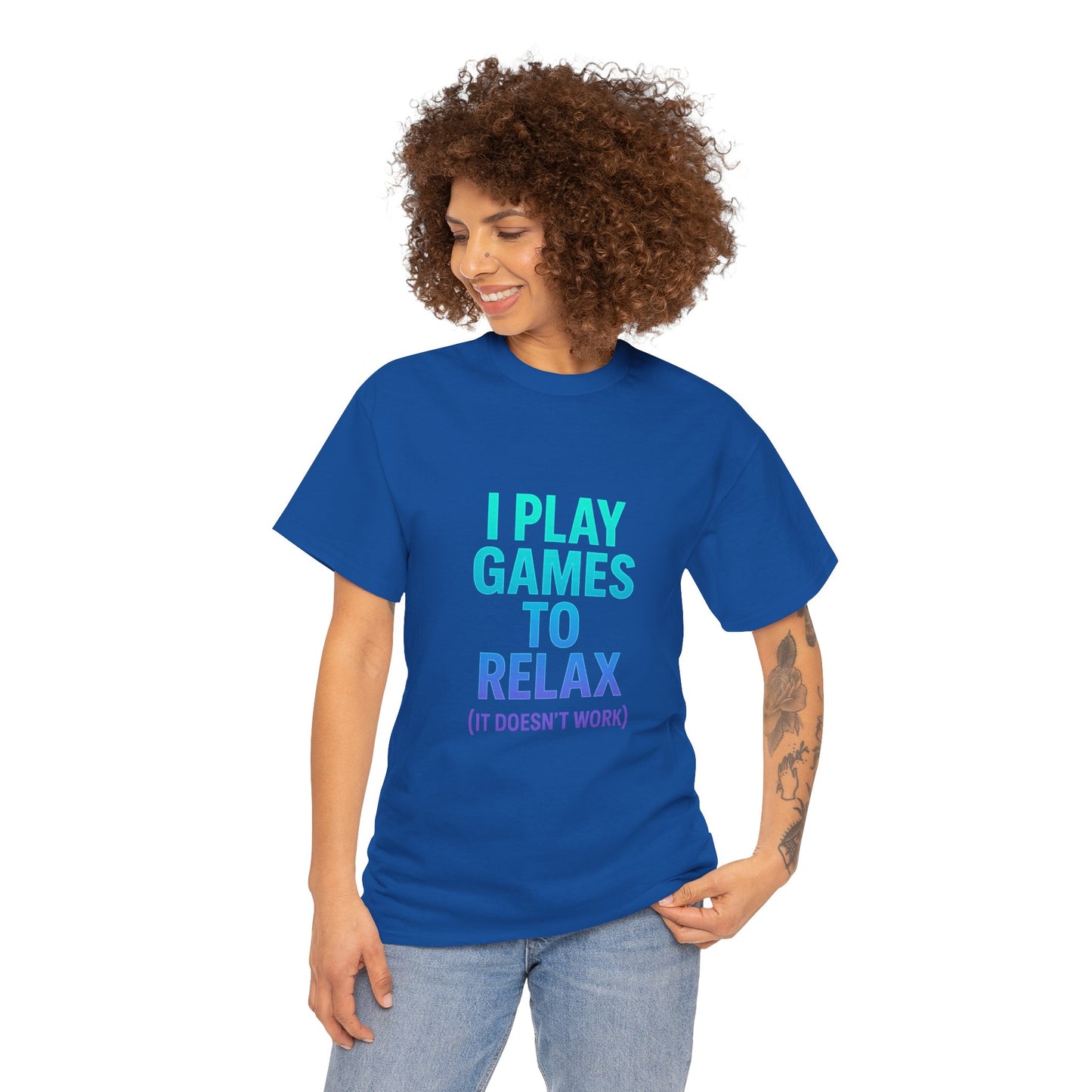 Relaxing Gamer T‑Shirt – "I Play Games to Relax (It Doesn't Work)"