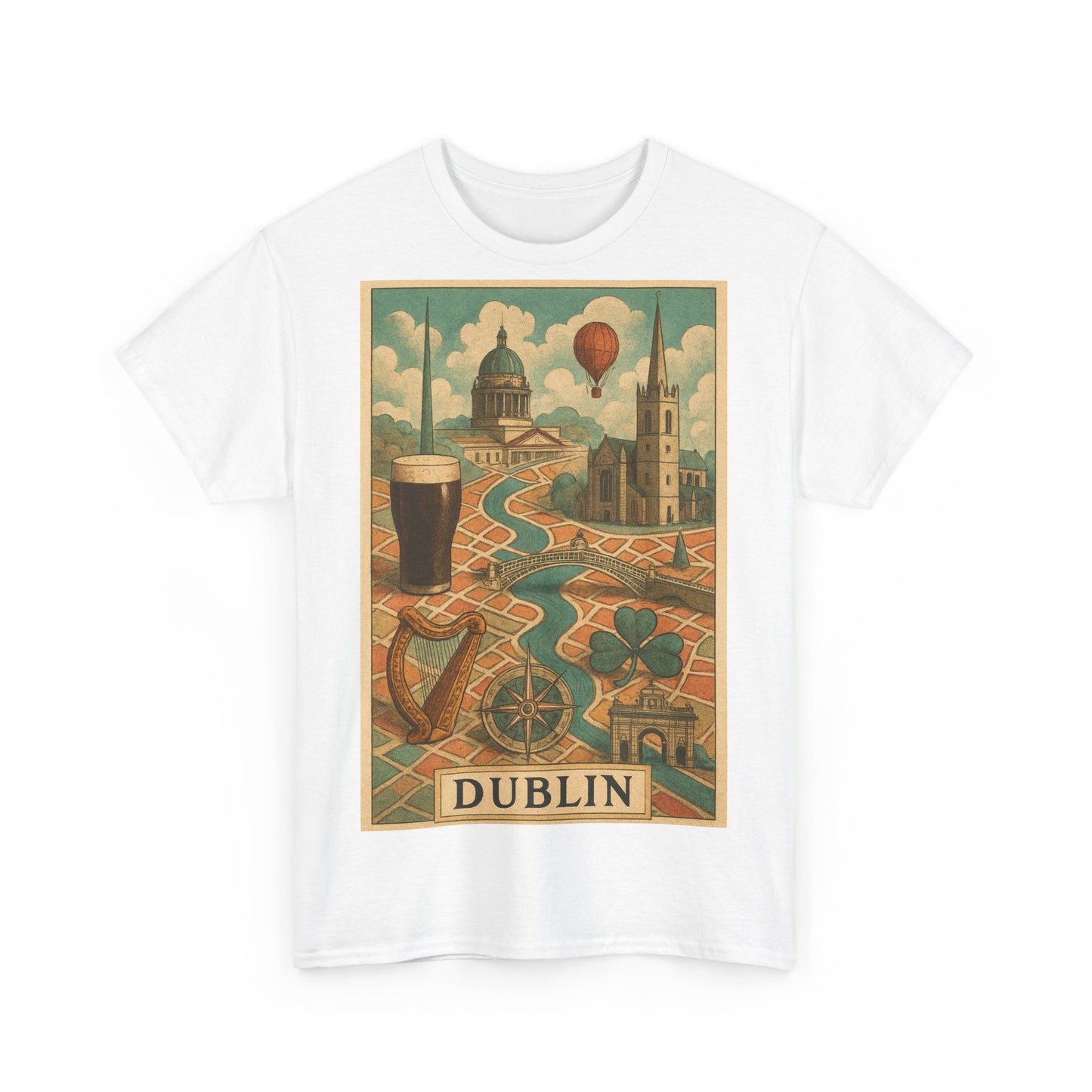 Adult Unisex Surreal Vintage Dublin Graphic Tee