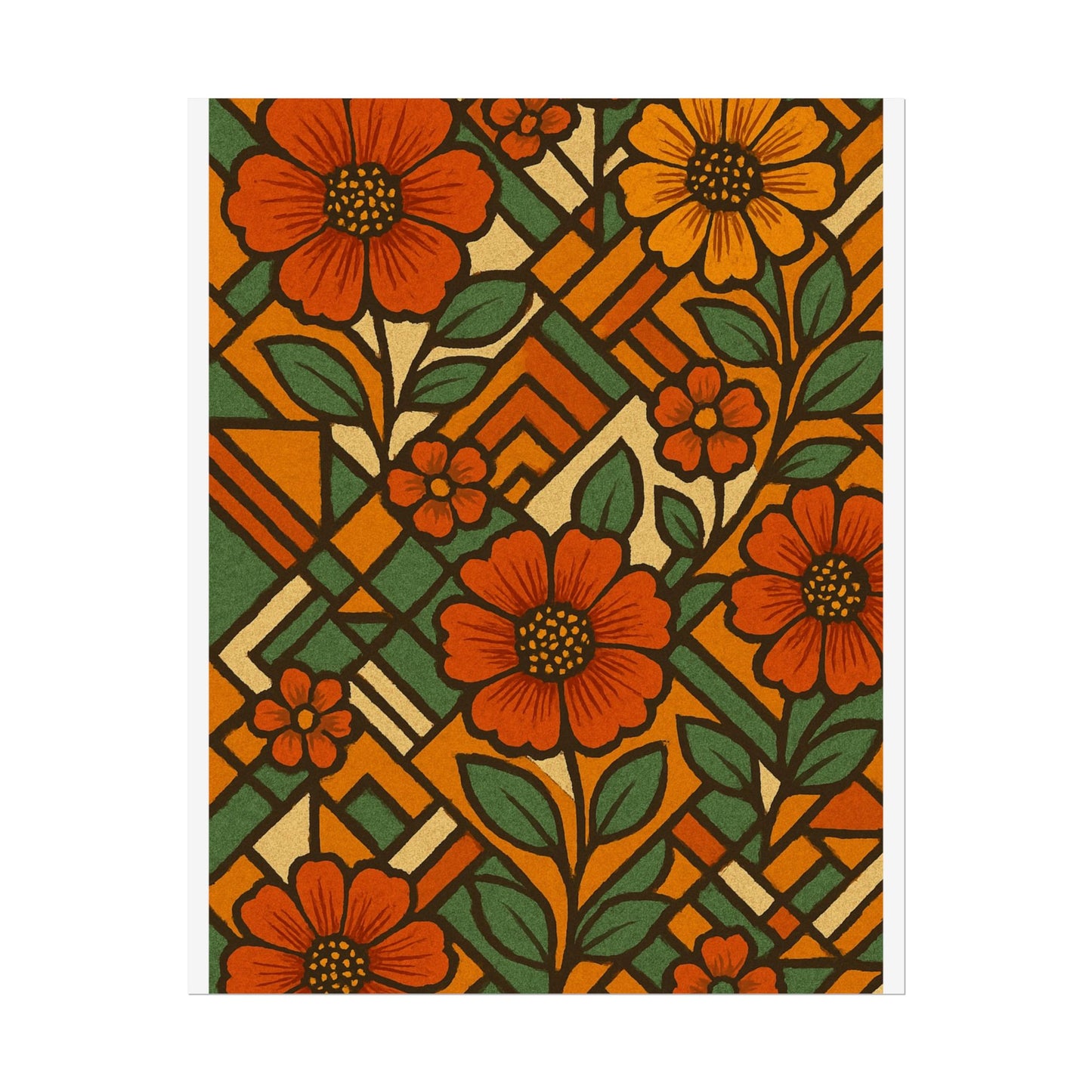 Geometrical Floral Print - Perfect For Home