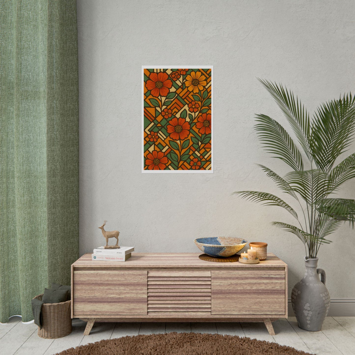 Geometrical Floral Print - Perfect For Home