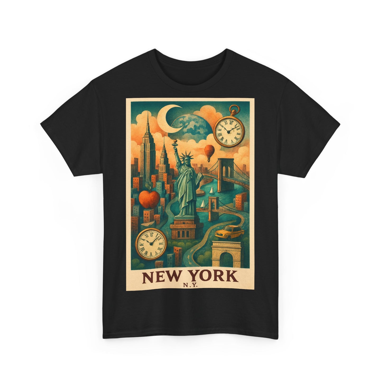 Adult Unisex Surreal Vintage New York Skyline Tee