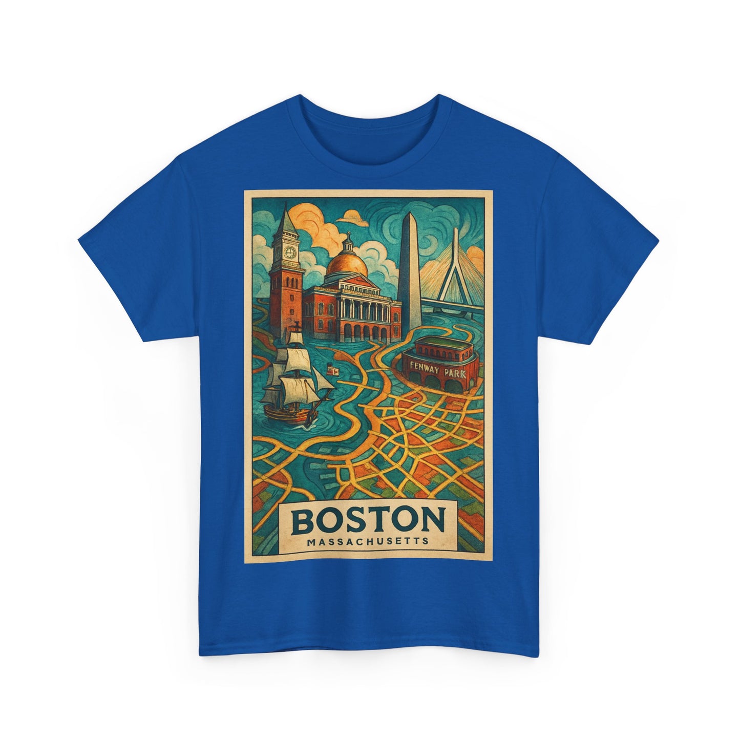 Adult Unisex Boston Surreal Travel Art Tee