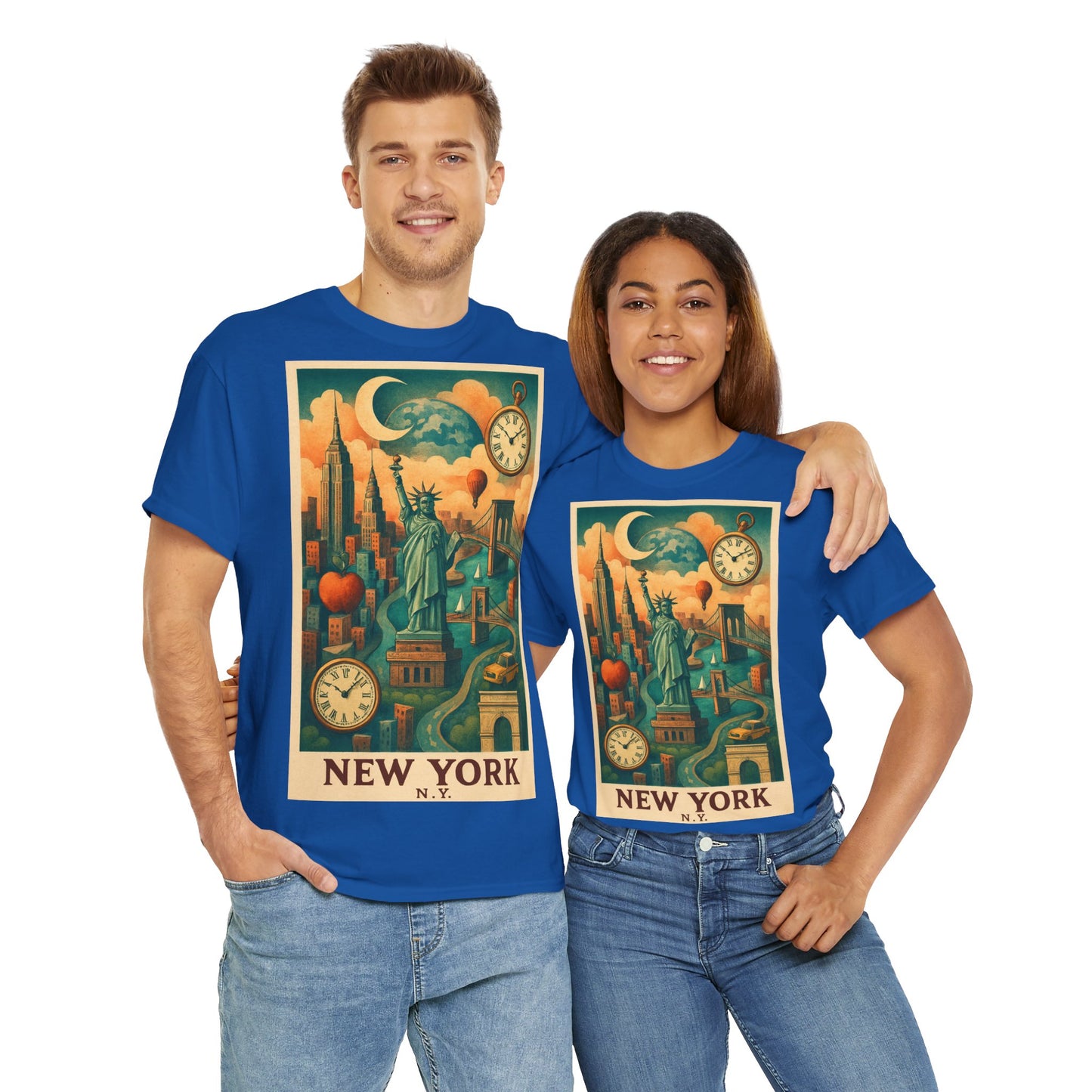 Adult Unisex Surreal Vintage New York Skyline Tee