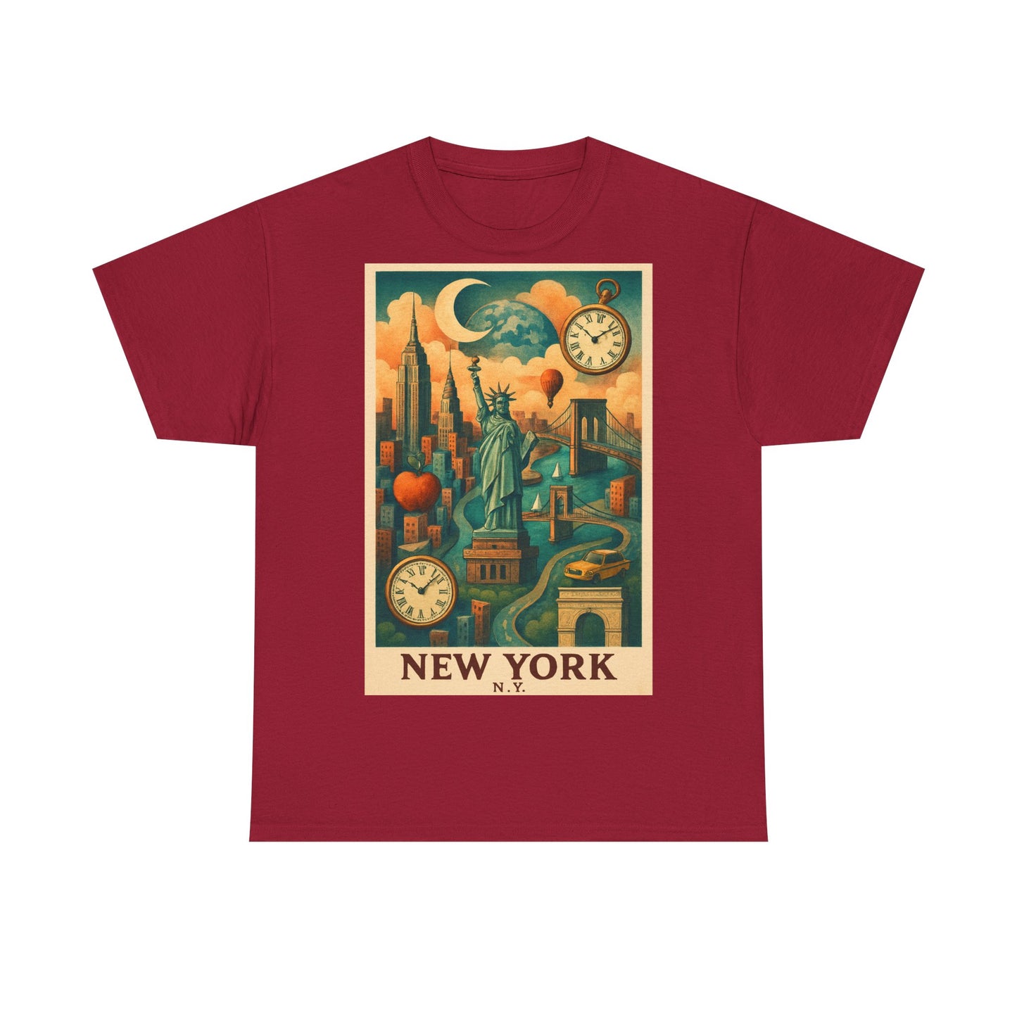 Adult Unisex Surreal Vintage New York Skyline Tee