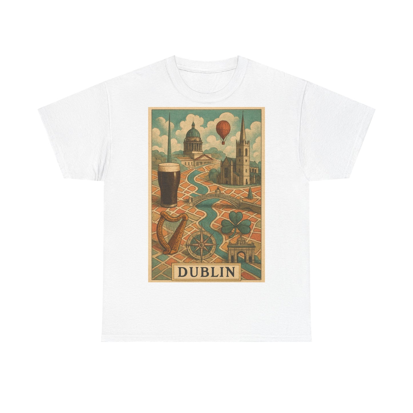 Adult Unisex Surreal Vintage Dublin Graphic Tee