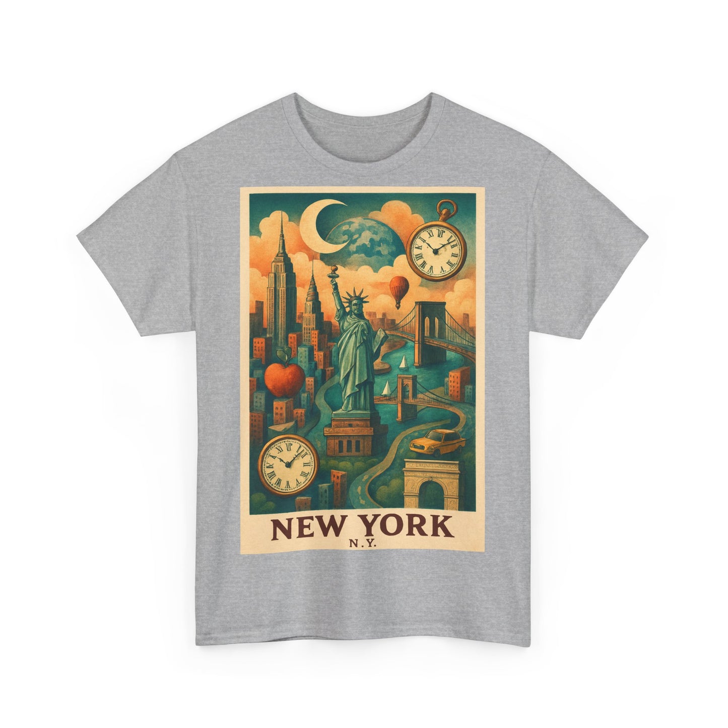Adult Unisex Surreal Vintage New York Skyline Tee