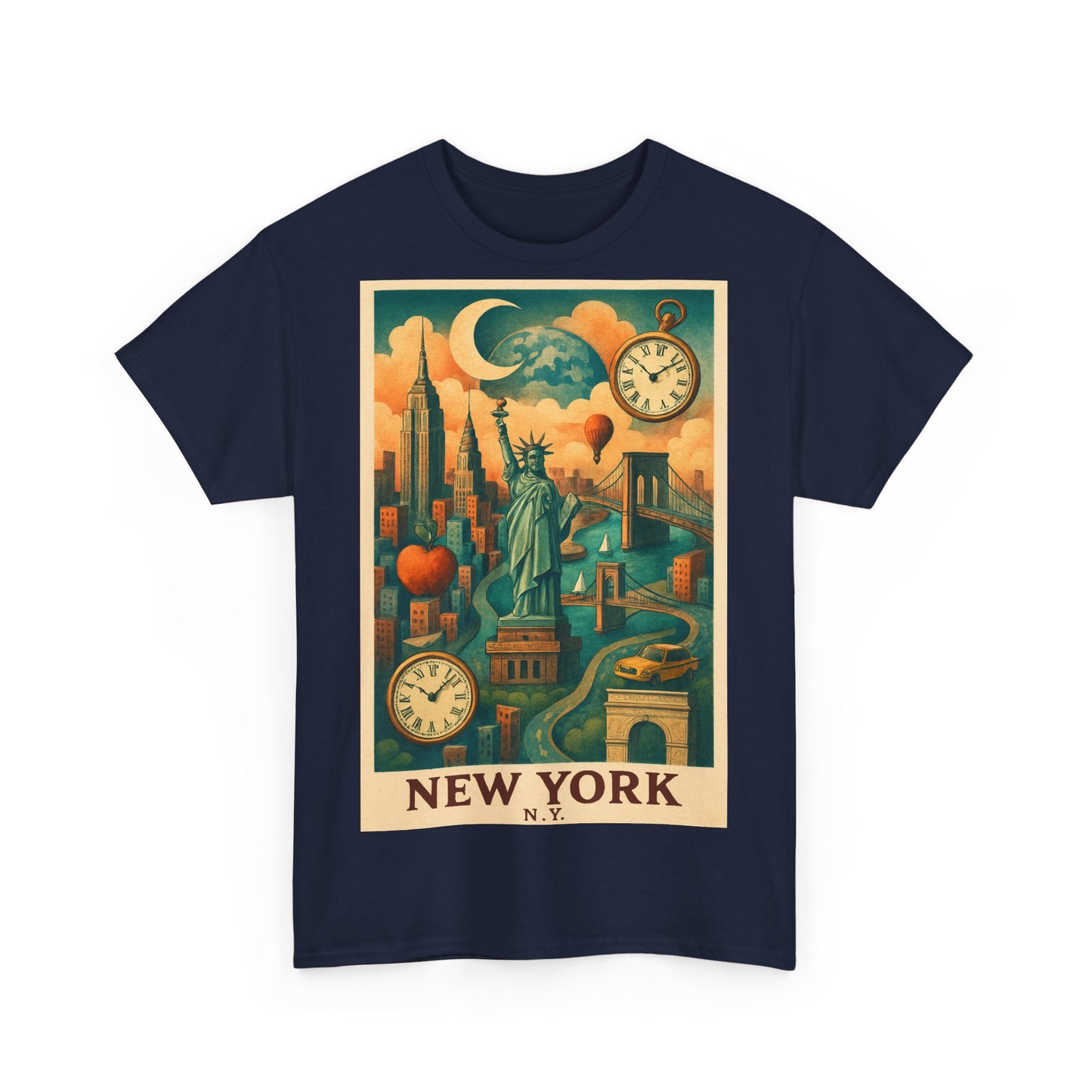 Adult Unisex Surreal Vintage New York Skyline Tee