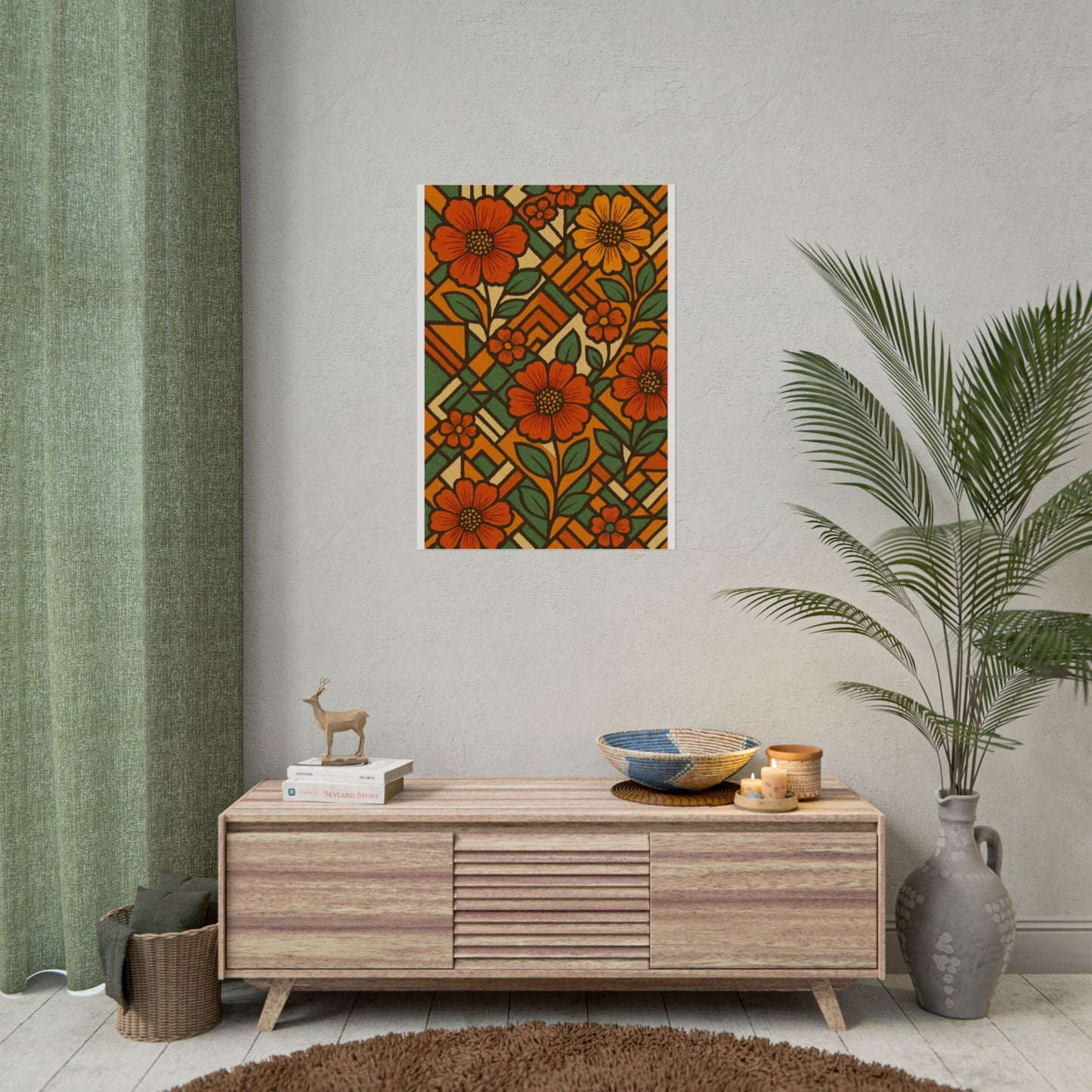 Geometrical Floral Print - Perfect For Home