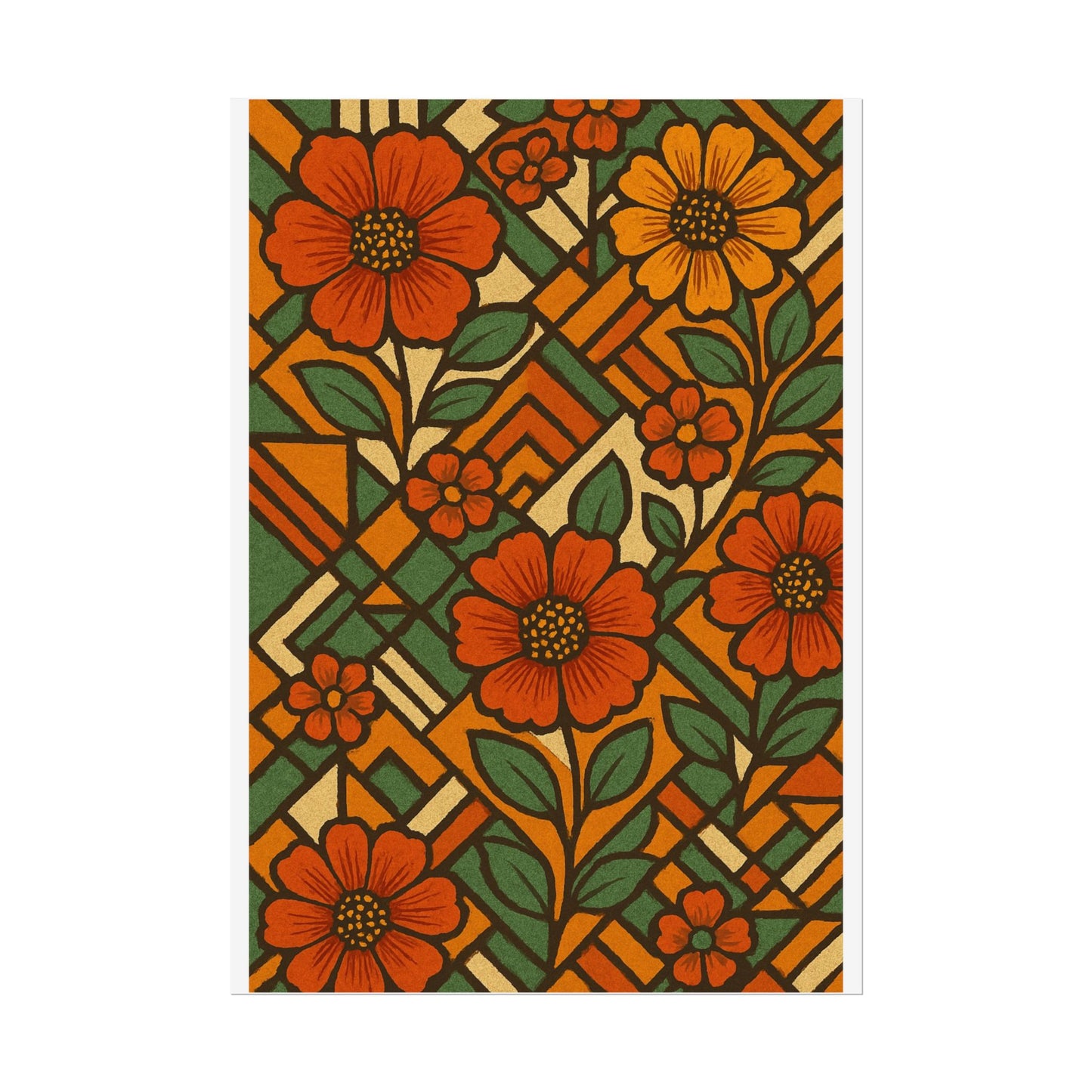 Geometrical Floral Print - Perfect For Home