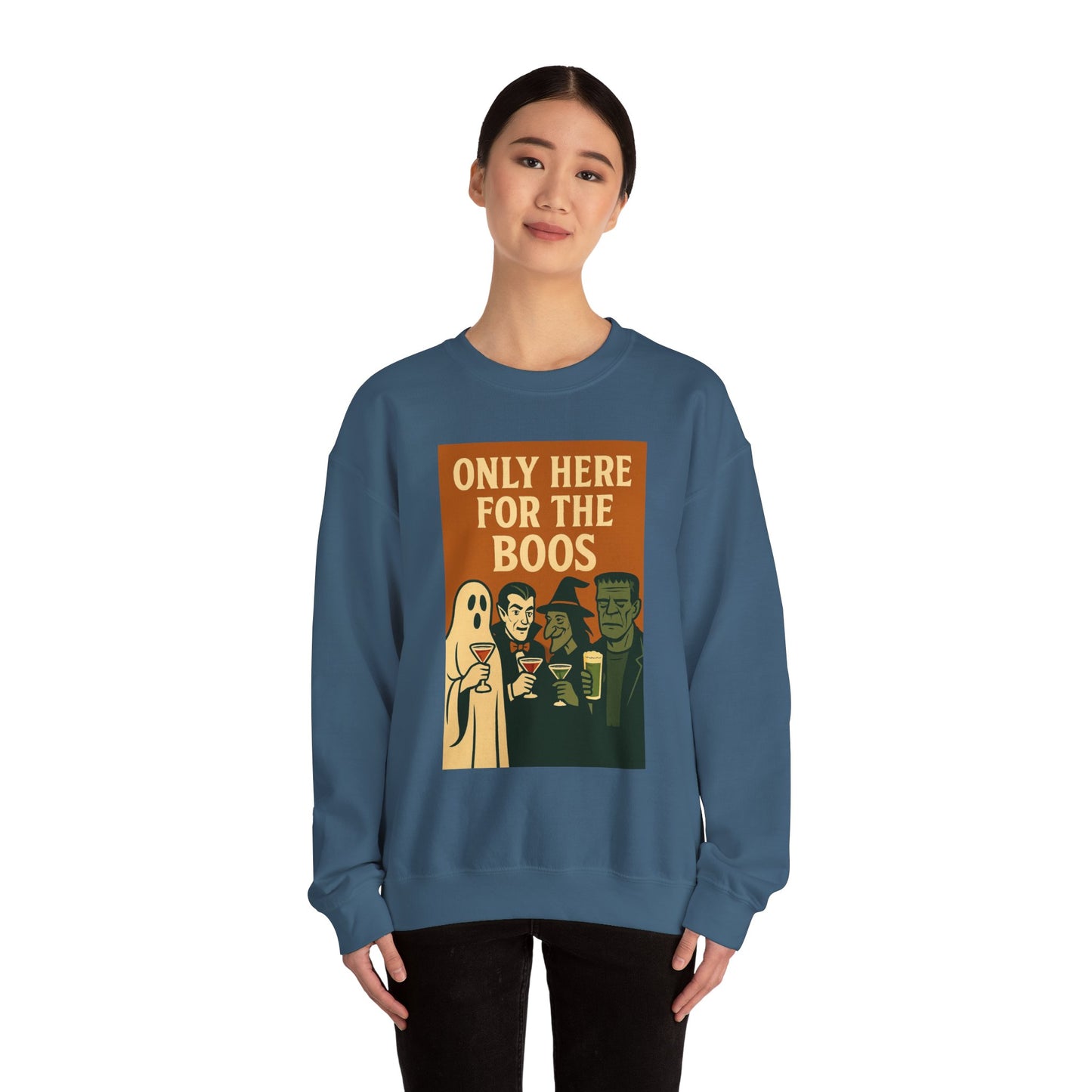 Adult's Unisex Only Here For The Boos Sweatshirt Crewneck