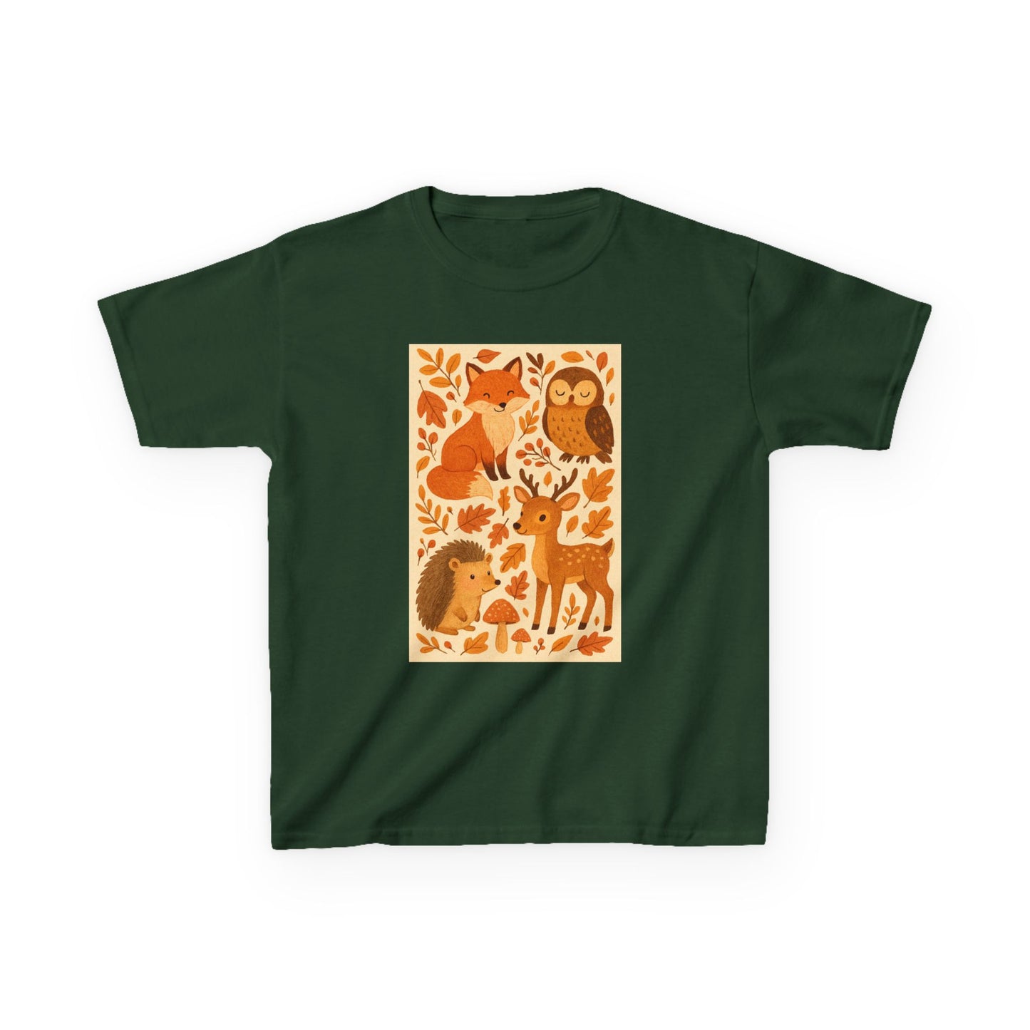 Autumn Forest Animal Kids Tee