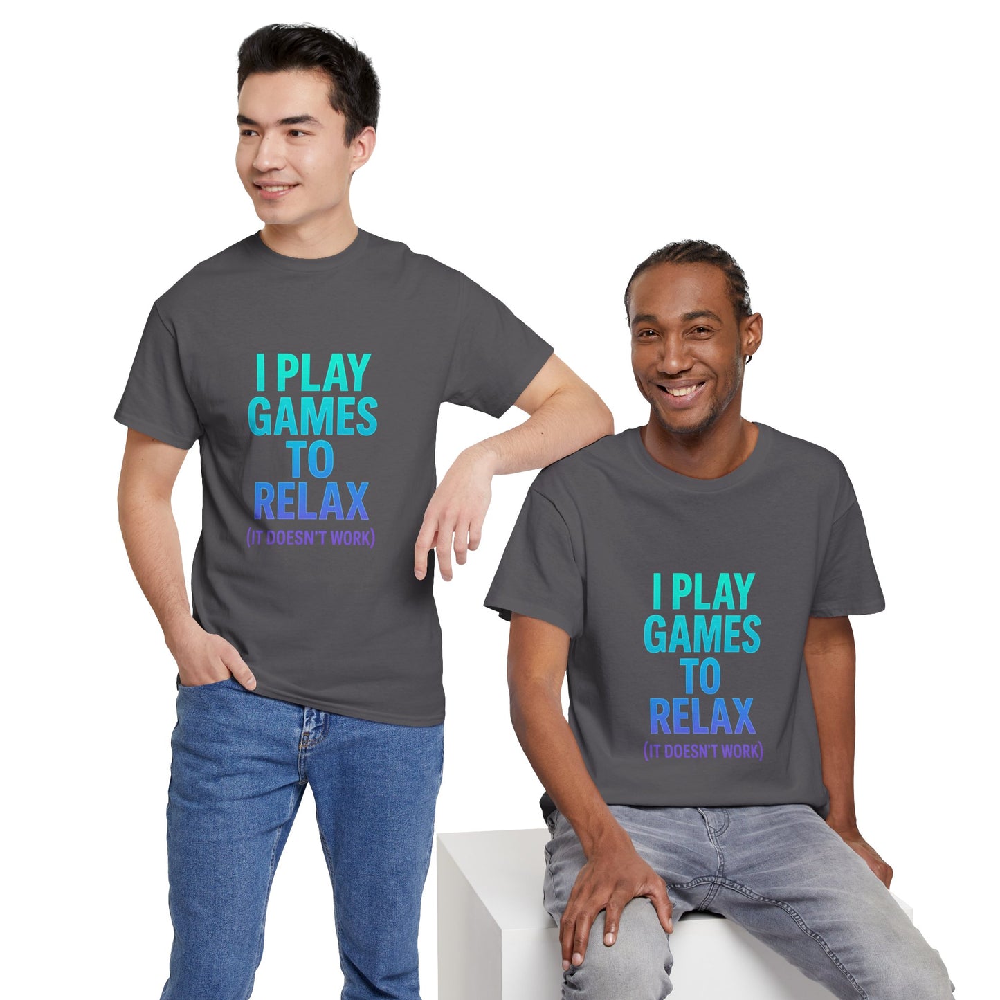 Relaxing Gamer T‑Shirt – "I Play Games to Relax (It Doesn't Work)"