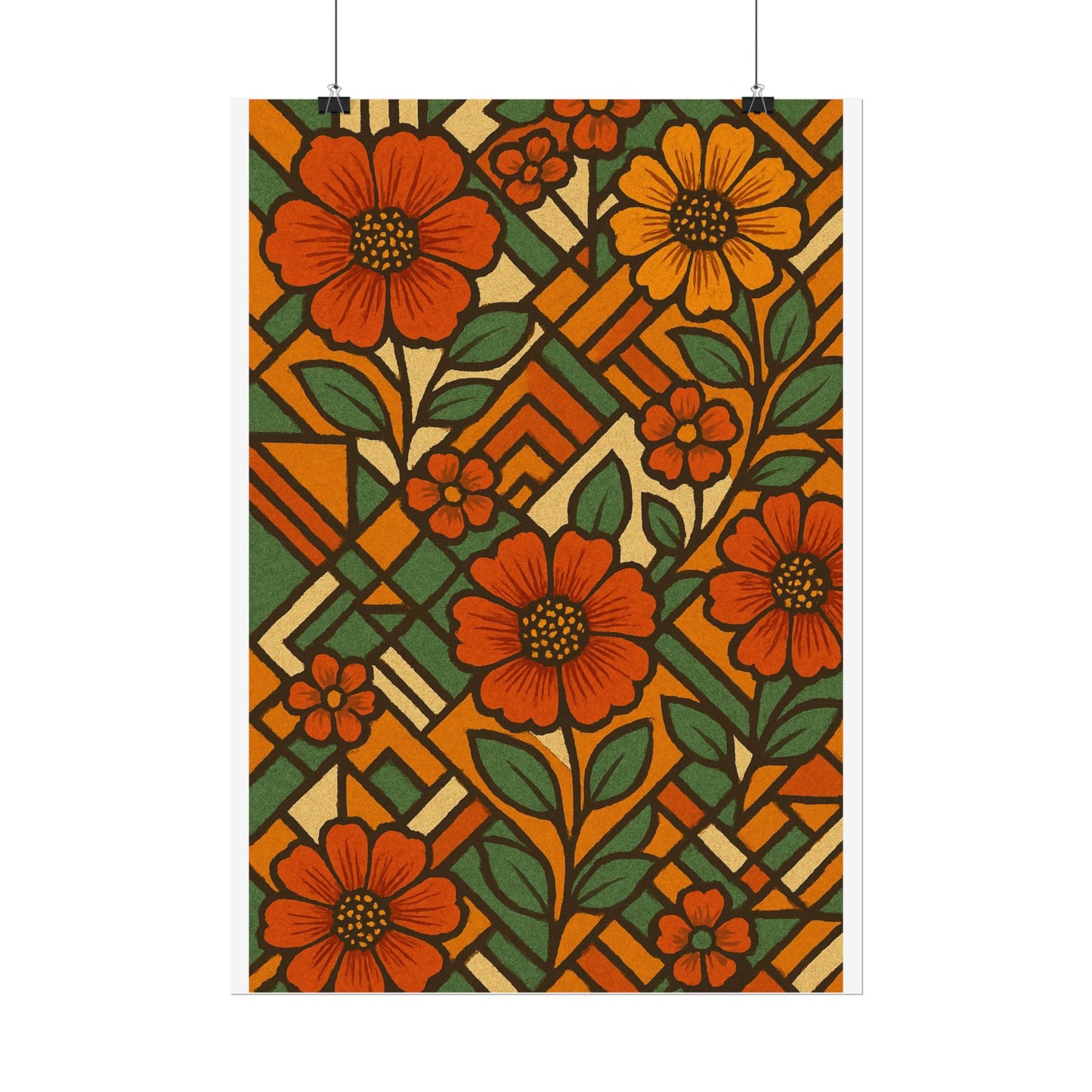 Geometrical Floral Print - Perfect For Home