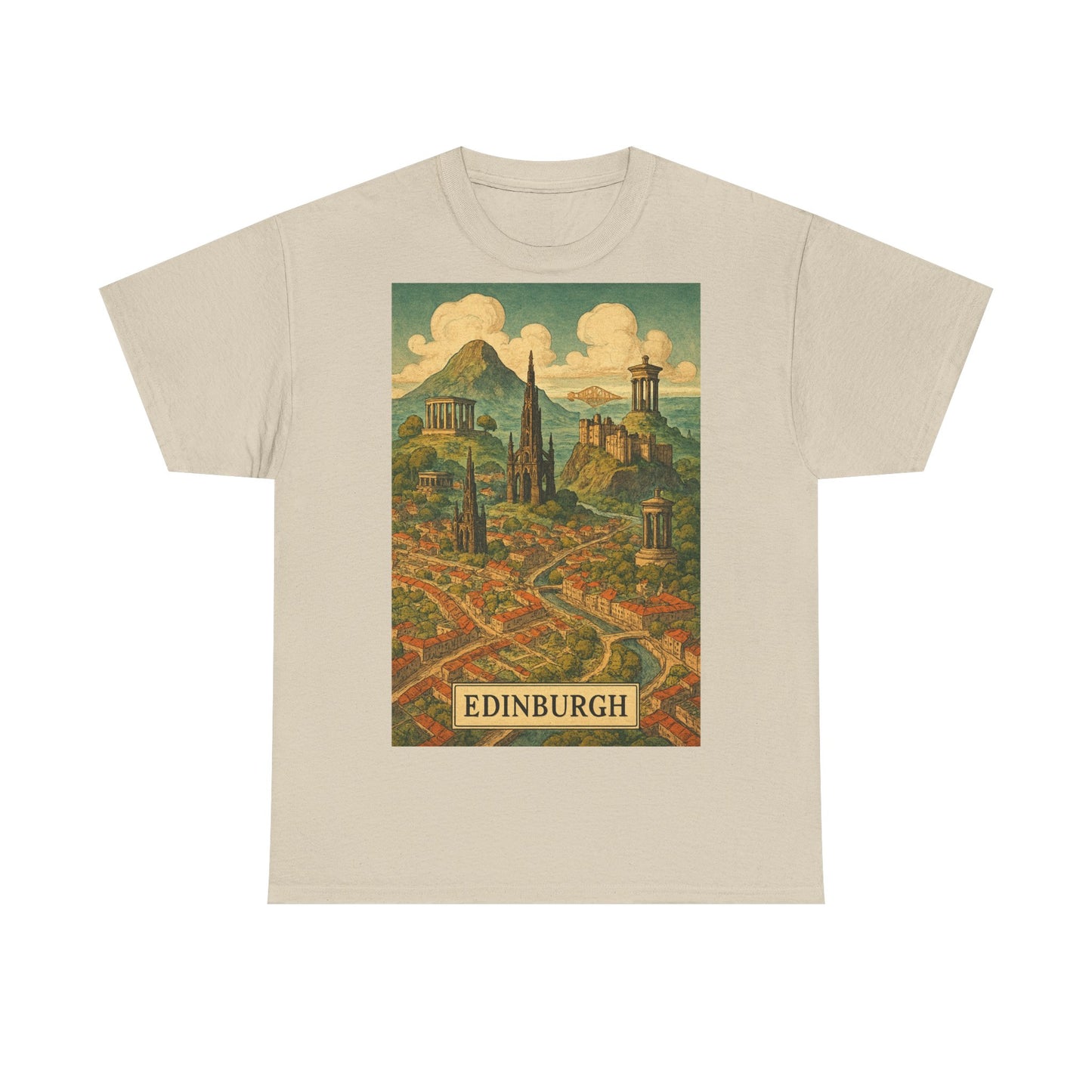 Adult Unisex Surreal Edinburgh Scenic Vintage Tee