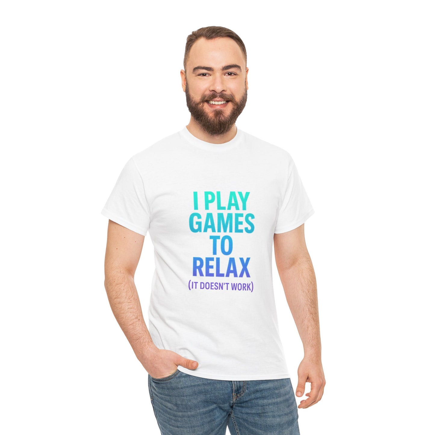 Relaxing Gamer T‑Shirt – "I Play Games to Relax (It Doesn't Work)"