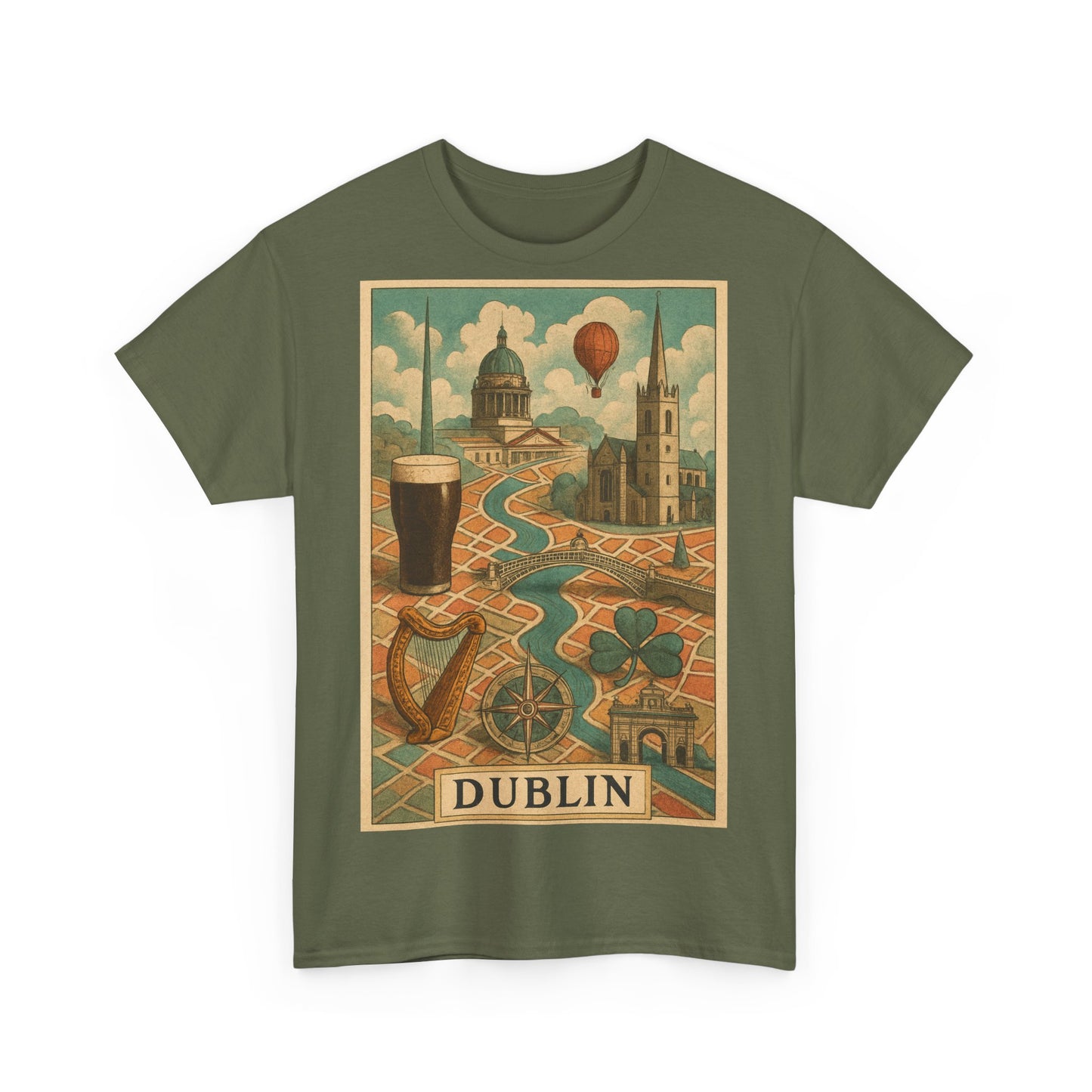 Adult Unisex Surreal Vintage Dublin Graphic Tee
