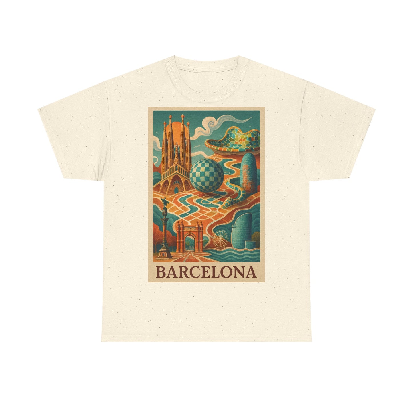 Adult Unisex Vintage Surreal Barcelona Graphic Tee