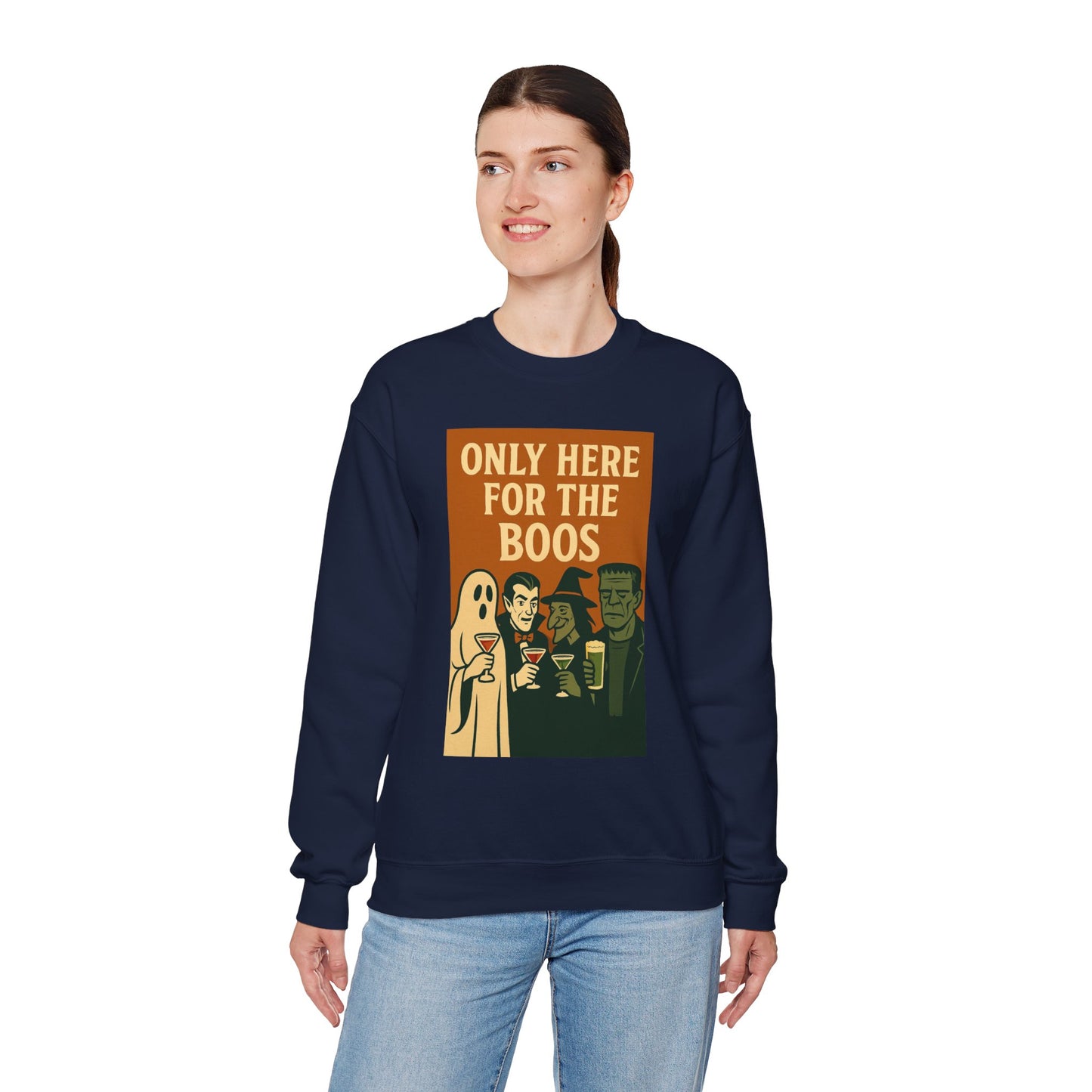 Adult's Unisex Only Here For The Boos Sweatshirt Crewneck