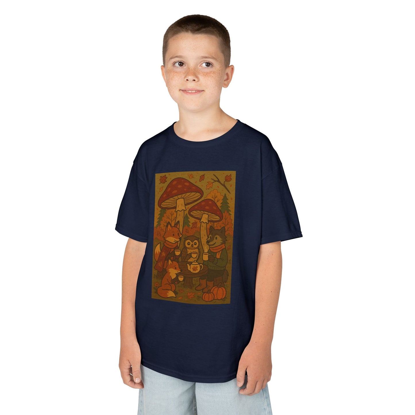 Autumn Whimsical Mushroom Tea Party Kids Tee