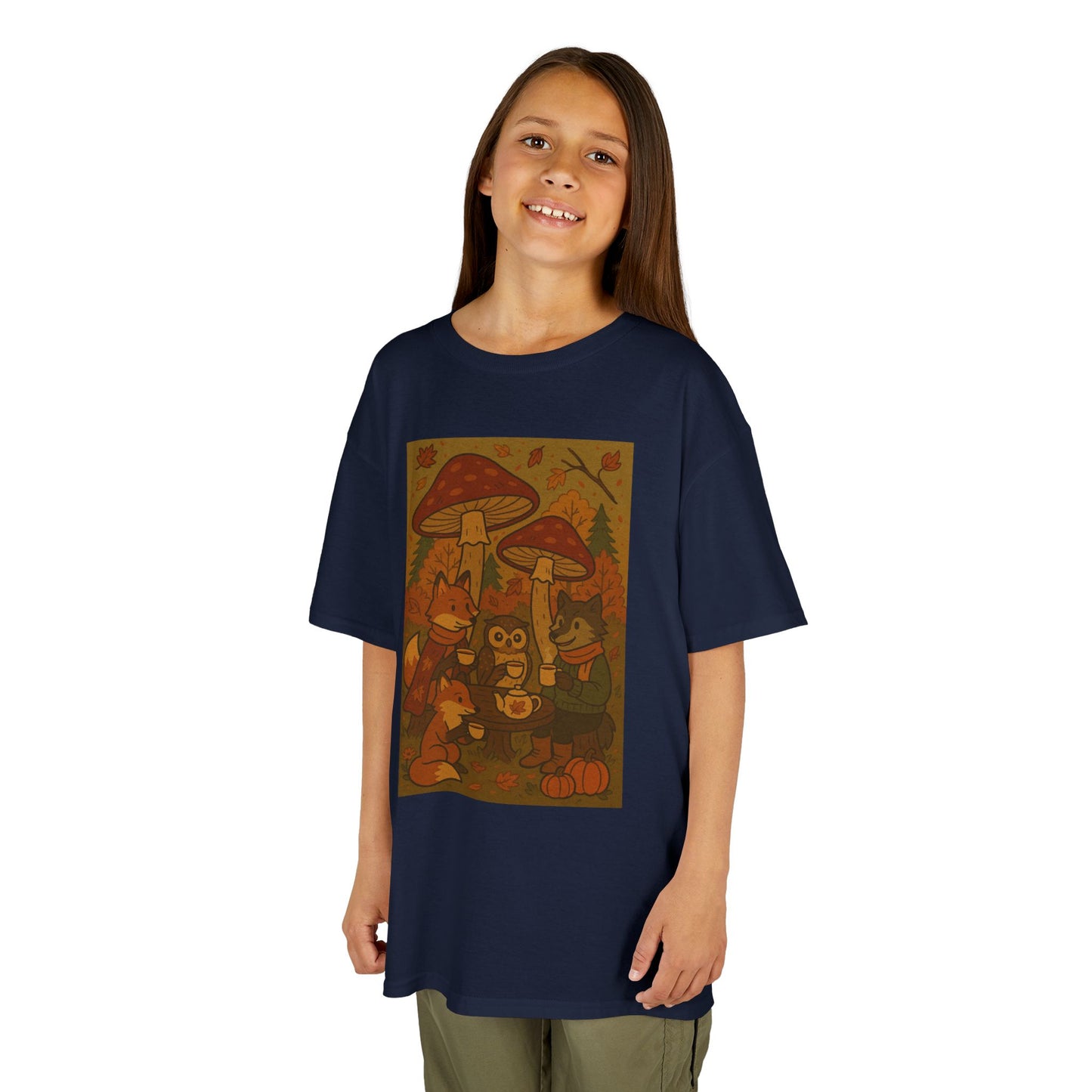 Autumn Whimsical Mushroom Tea Party Kids Tee