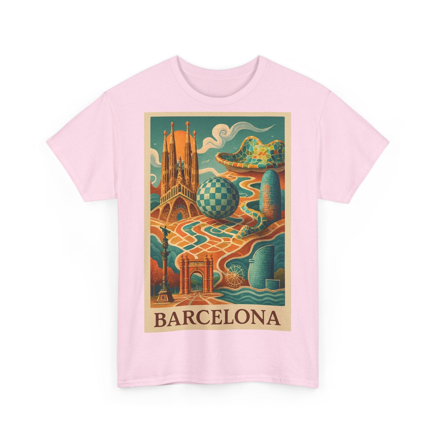 Adult Unisex Vintage Surreal Barcelona Graphic Tee