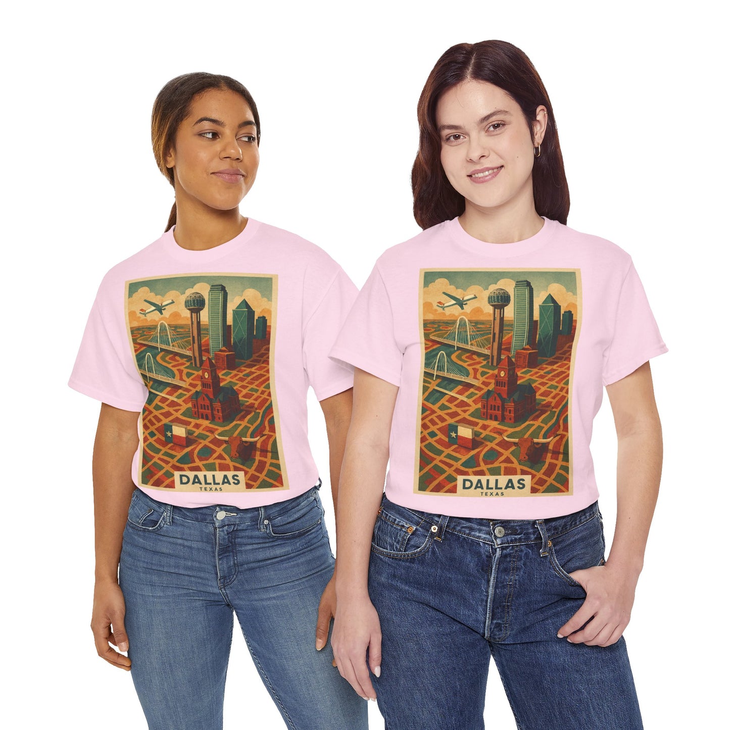 Adult Unisex Dallas Surreal Vintage Map Tee